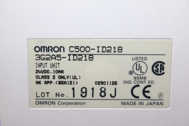 OMRON C500-ID218 INPUT UNIT - Image 2