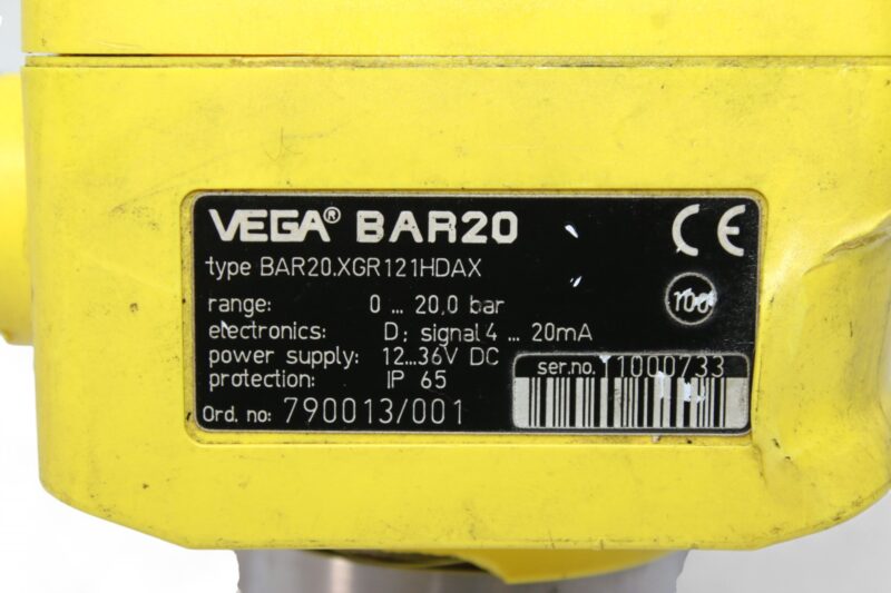 VEGA BAR 20 PRESSURE SWITCH BAR20.XGR121HDAX - Image 2