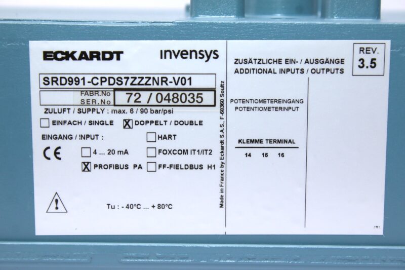 ECKARDT SRD991-CPDS7ZZZNR-V01 POSITION TRANSMITTER - Image 2