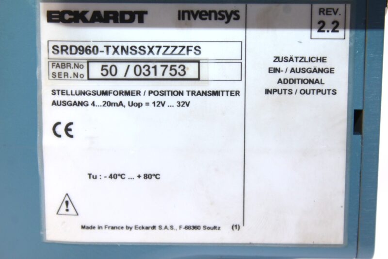 ECKARDT SRD960-TXNSSX7ZZZFS POSITION TRANSMITTER - Image 2