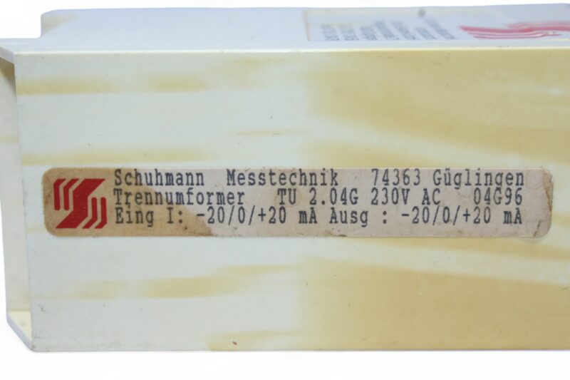 SCHUHMANN MESSTECHNIK TU 2.04 G SUPPLY ISOLATION AMPLIFIER (230 VAC) - Image 3
