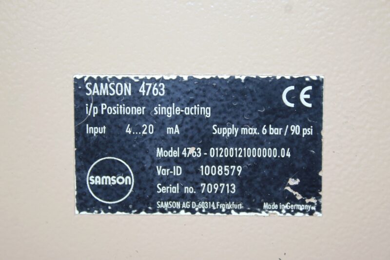 SAMSON 4763 ELECTRO PNEUMATIC POSITIONER 4763-01200121000000.04 - Image 2