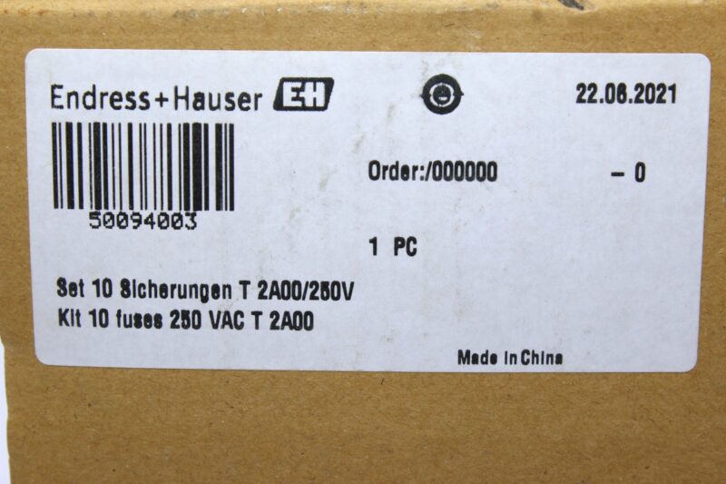 Endress+Hauser 50094003 Kit 10 fuses 250 VAC T 2A00 - Image 2