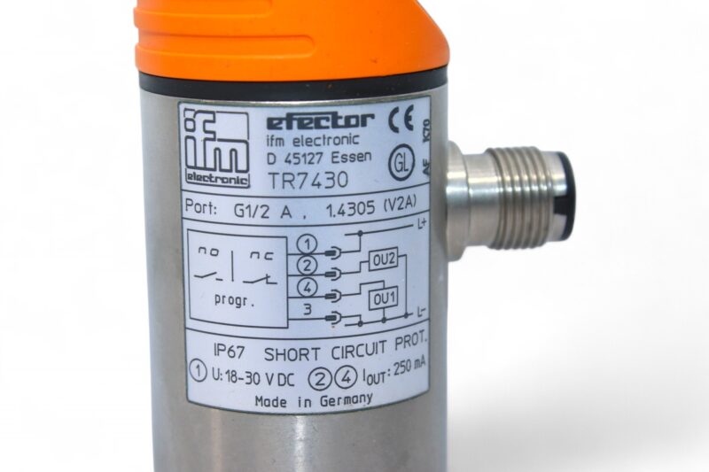 IFM TR7430 TEMPERATURE SENSOR TR-…KDBR12-QFPKG/US/……/V -40…150 °C