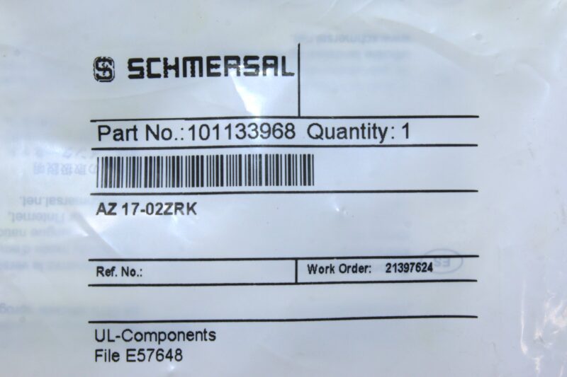 SCHMERSAL AZ 17-02ZRK SAFETY SWITCH 101133968 - Image 2
