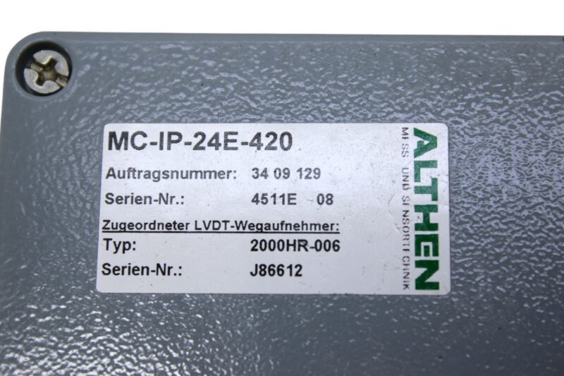 ALTHEN MC-IP-24E-420 SINGLE CHANNEL LVDT AMPLIFIER - Image 3