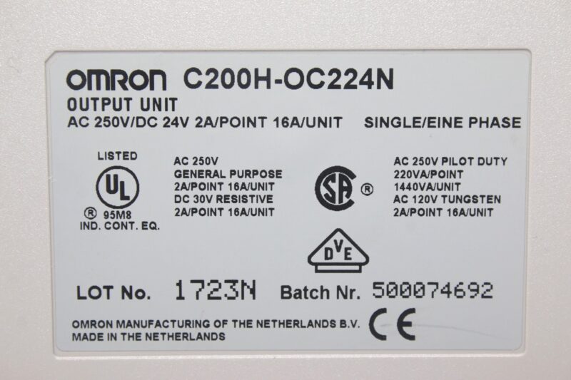 OMRON C200H-OC224N PROGRAMMABLE CONTROLLER - Image 3