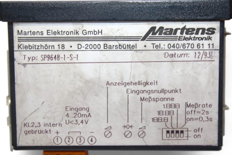 MARTENS SP9648-1-S-1 PANEL METER - Image 2