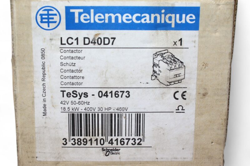TELEMECANIQUE LC1 D40D7 CONTACTOR (18.5 Kw) - Image 7