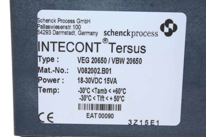 SCHENCK PROCESS VEG 20650/VBW 20650 WEIGHING BATCHING CONTROLLER INTECONT Tersus - Image 3