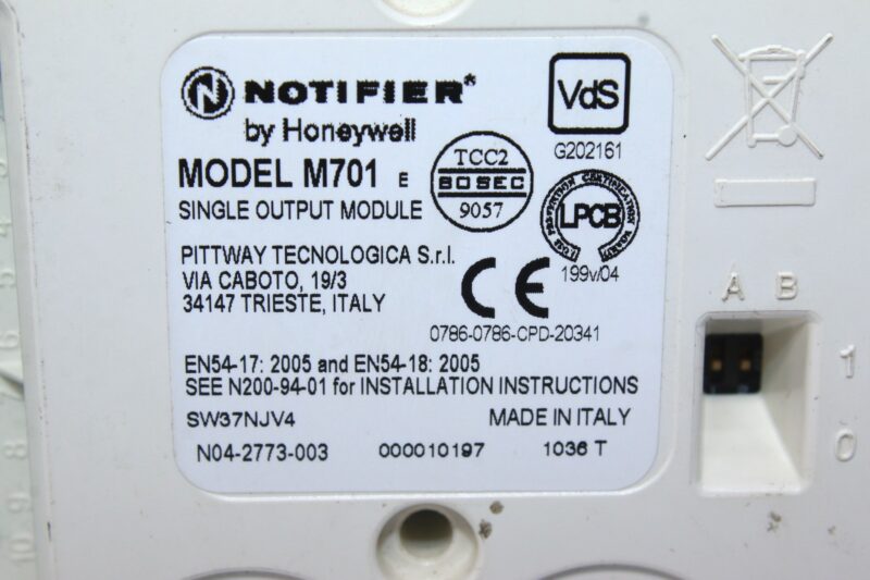 NOTIFIER M701 SINGLE OUTPUT MODULE - JA Jordan Anwar EST.