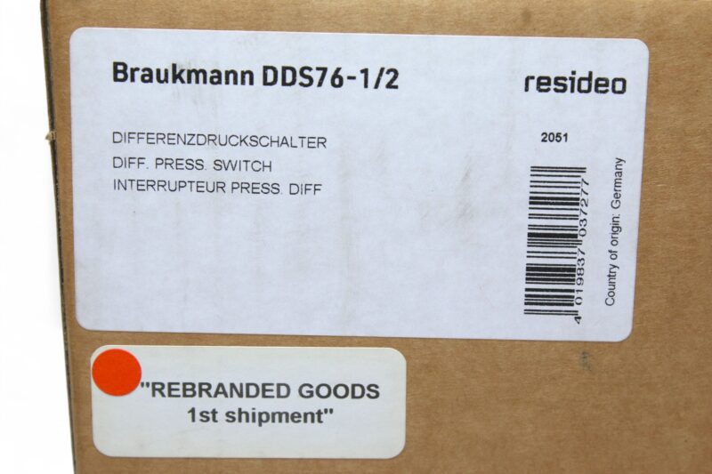 RESIDEO BRAUKMANN DDS76-1/2 DIFFERENTIAL PRESSURE SWITCH (0….1.6 bar) - Image 2