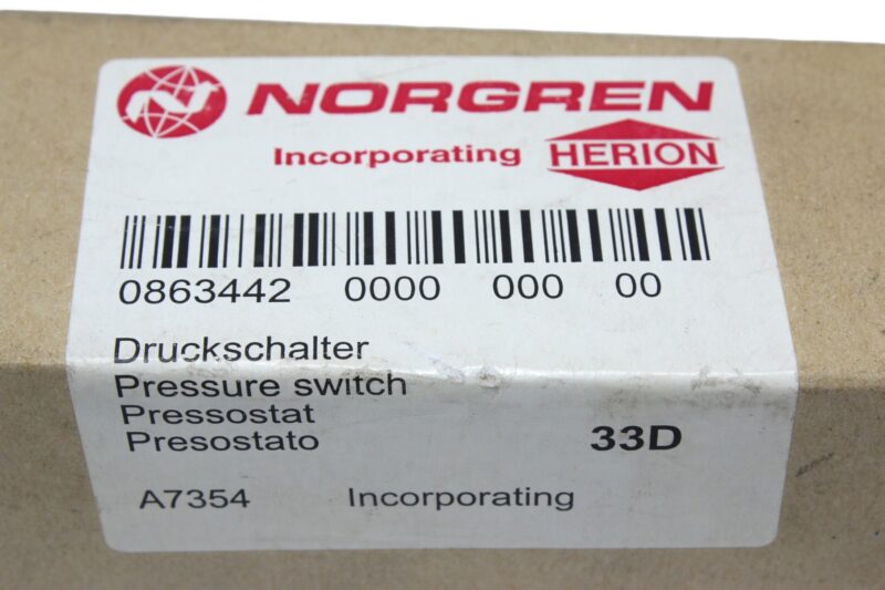 NORGREN 0863442 PRESSURE SWITCH 33D (0…100 bar) - Image 2
