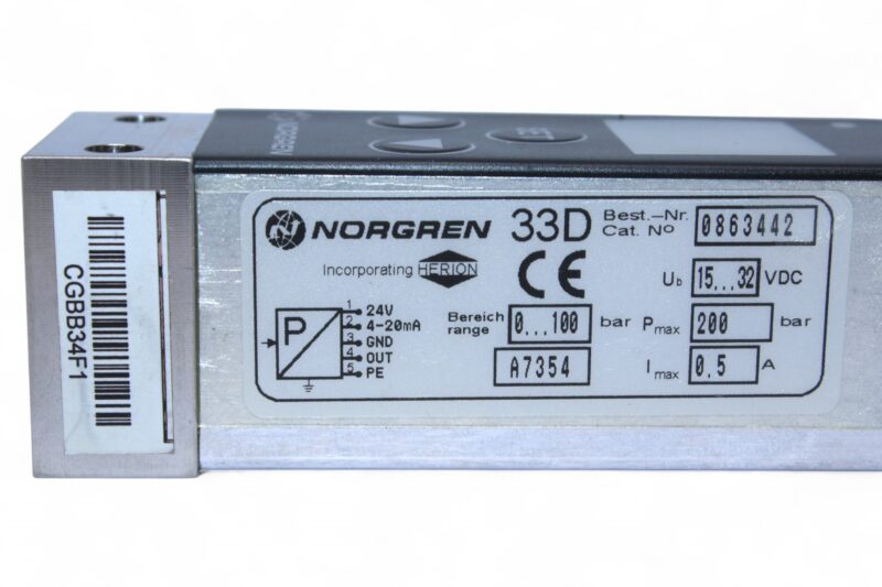 NORGREN 0863442 PRESSURE SWITCH 33D (0…100 bar) - Image 3