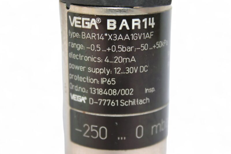VEGA BAR14.X3AA1GV1AF PRESSURE TRANSMITTER (-0.5…0.5 bar) - Image 2