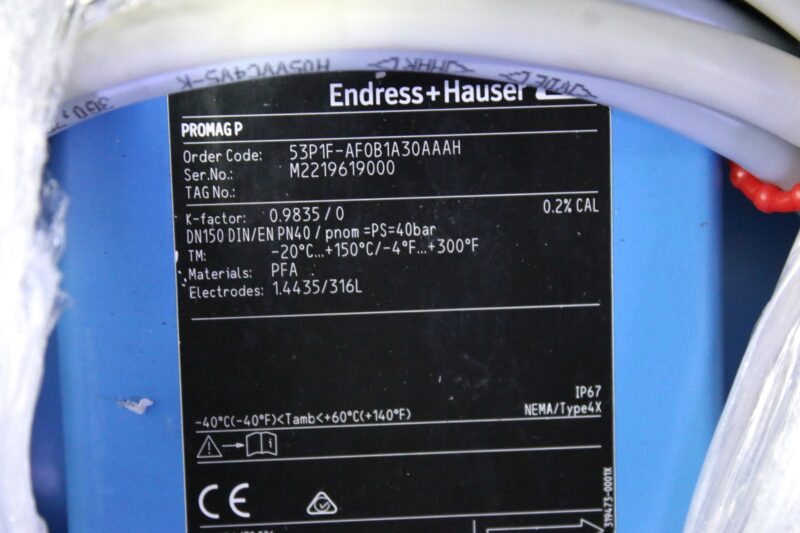 Endress+Hauser 53P1F-AF0B1A30AAAH ELECTROMAGNETIC FLOWMETER PROMAG P - Image 2