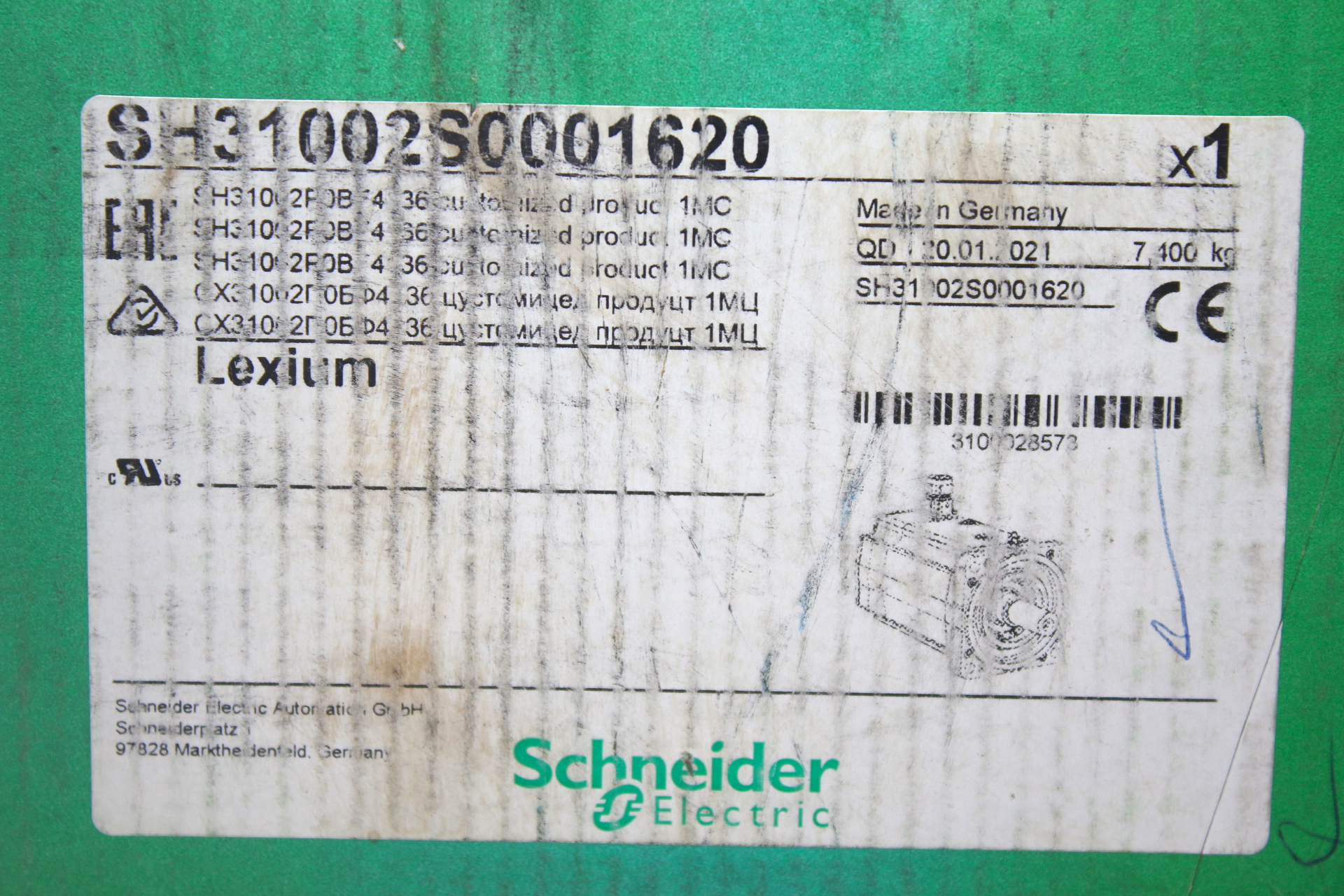 SCHNEIDER SH31002S0001620 SERVO MOTOR SH31002P0BF4136 - Image 2