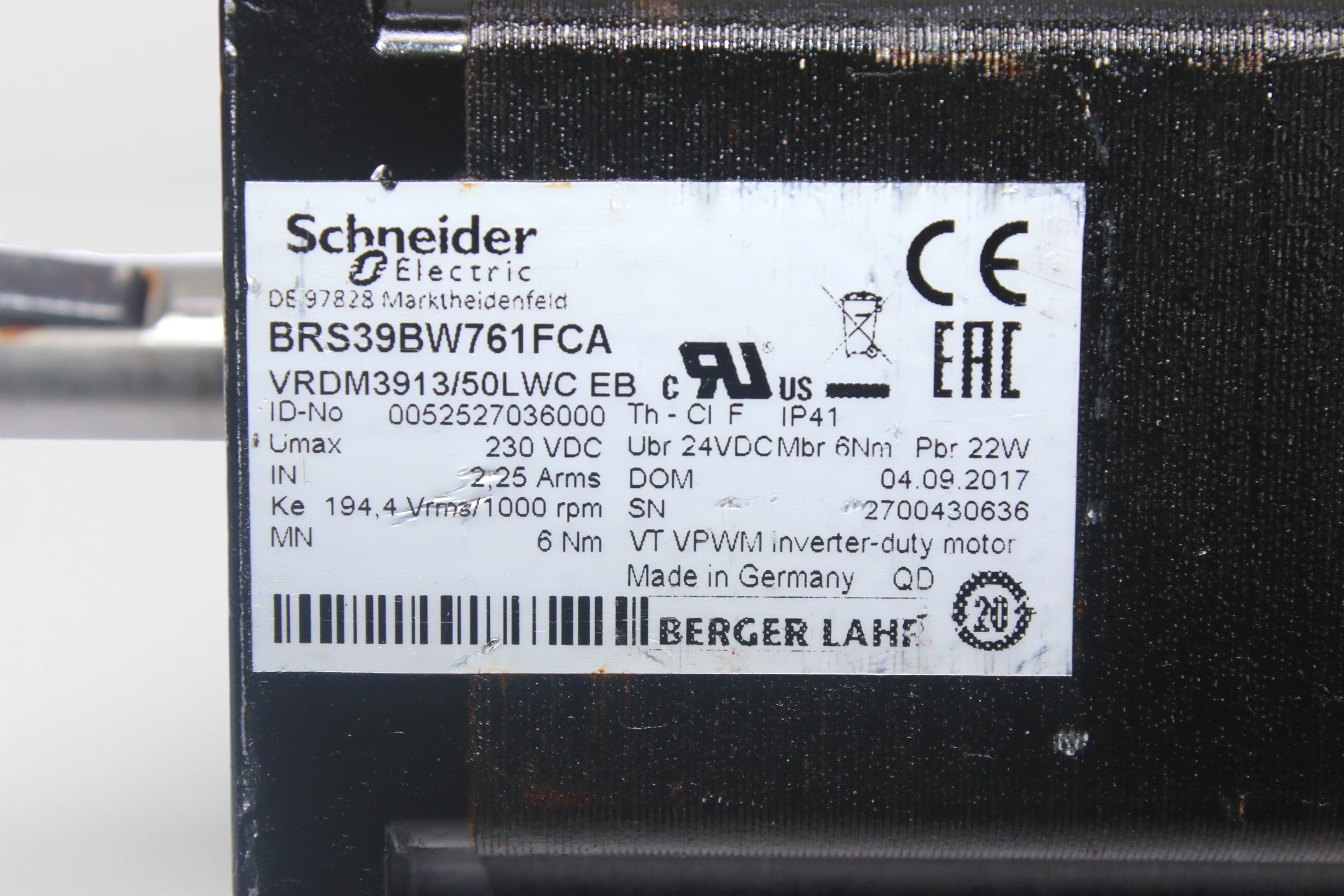 SCHNEIDER BRS39BW761FCA 3-PHASE STEPPER MOTOR - Image 2