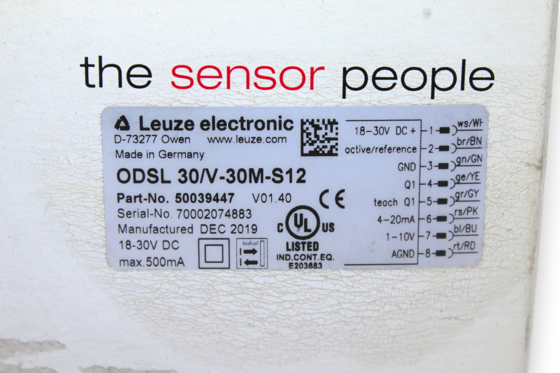 LEUZE ODSL 30/V-30M-S12 OPTICAL DISTANCE SENSOR 50039447 - Image 2