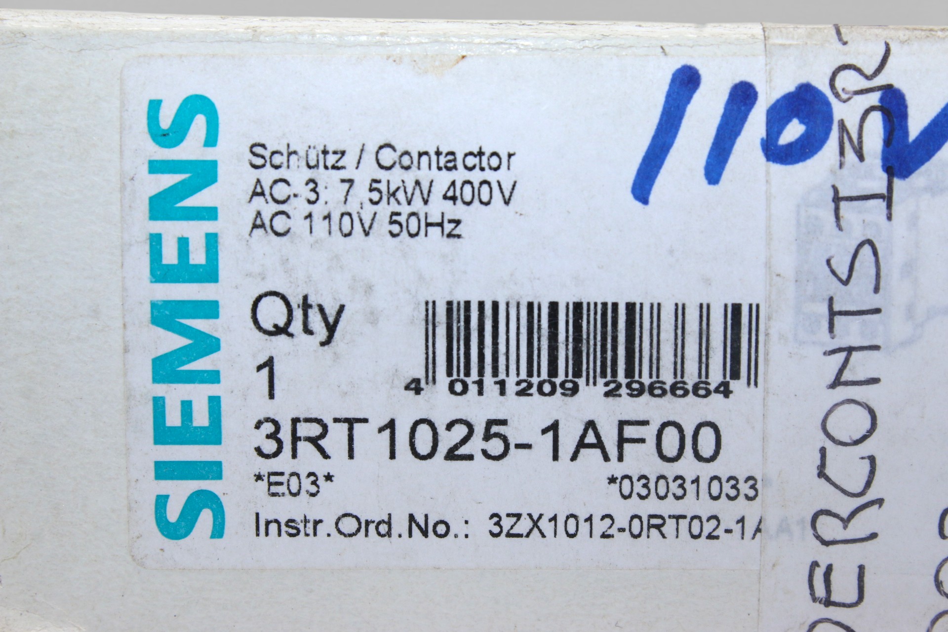 SIEMENS 3RT1025-1AF00 CONTACTOR 5 KW - Image 2