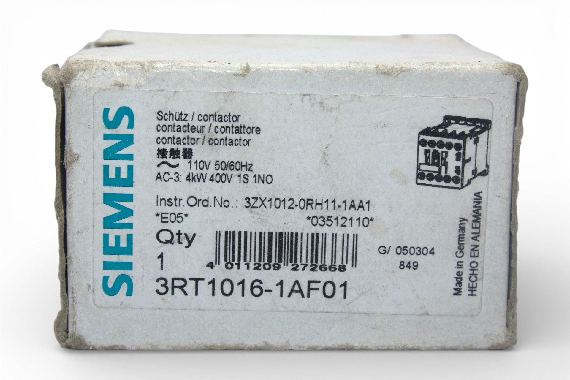 SIEMENS 3RT1016-1AF01 POWER CONTACTOR 4 KW - Image 2