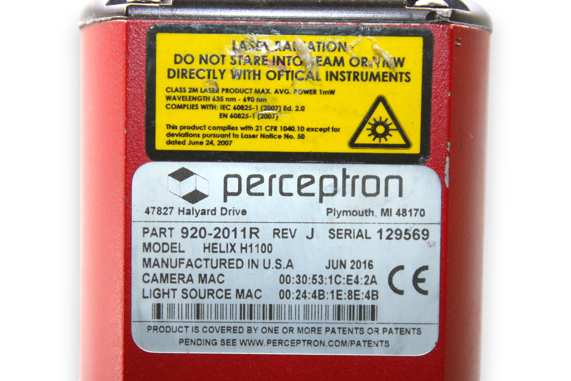PERCEPTRON 920-2011R 3D SCANNING SENSOR HELIX H1100 (Rev:J) - Image 2