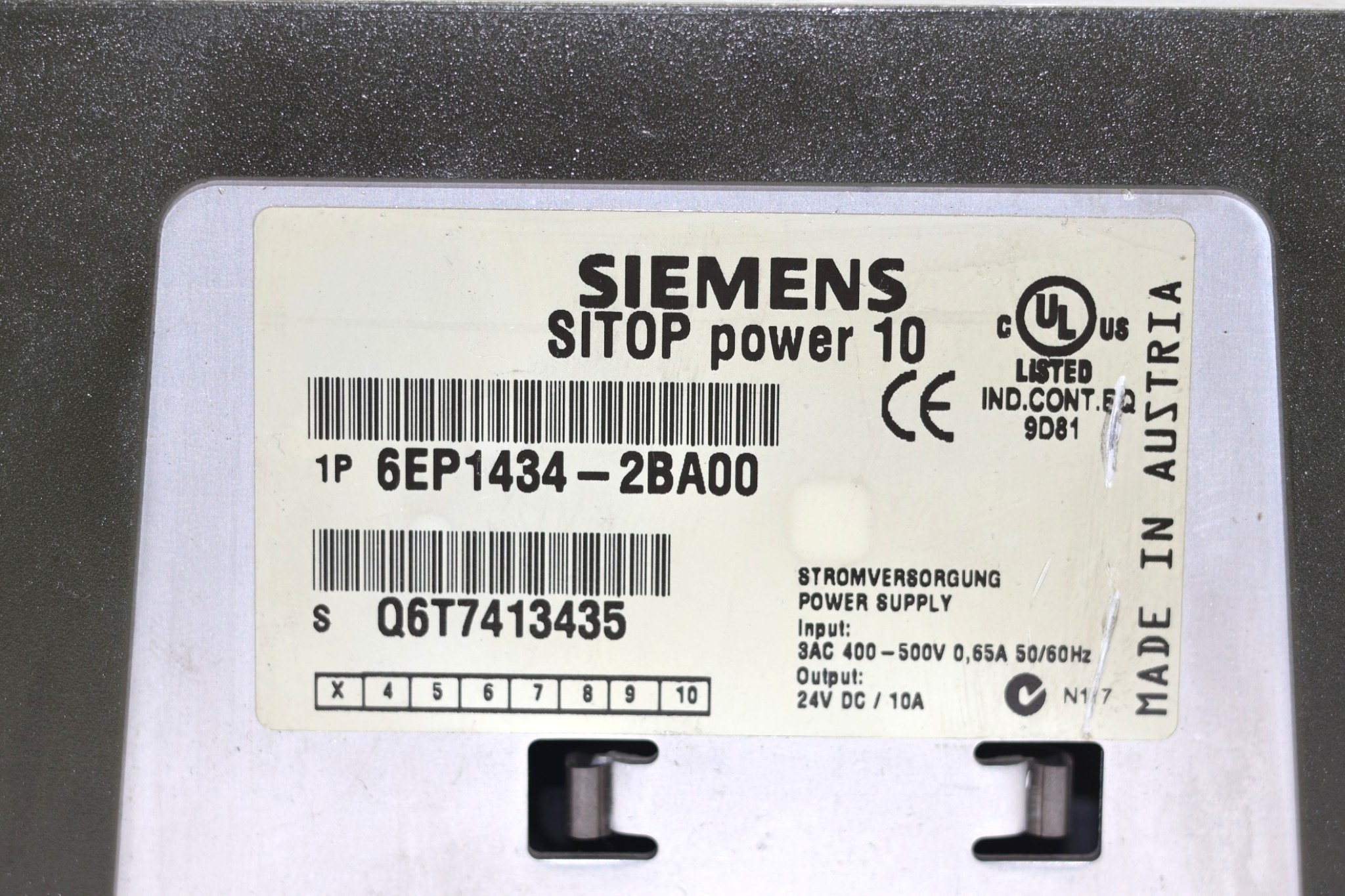 SIEMENS 6EP1434-2BA00 POWER SUPPLY (10A) - Image 2