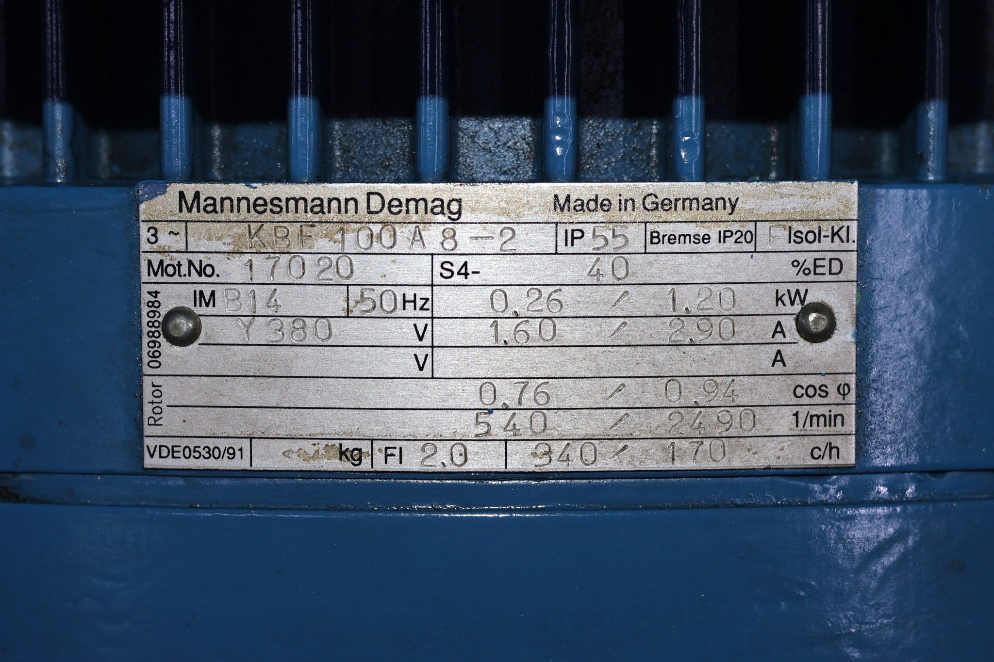 DEMAG KBF 100 A 8-2 CONICAL-ROTOR BRAKE MOTOR - Image 2