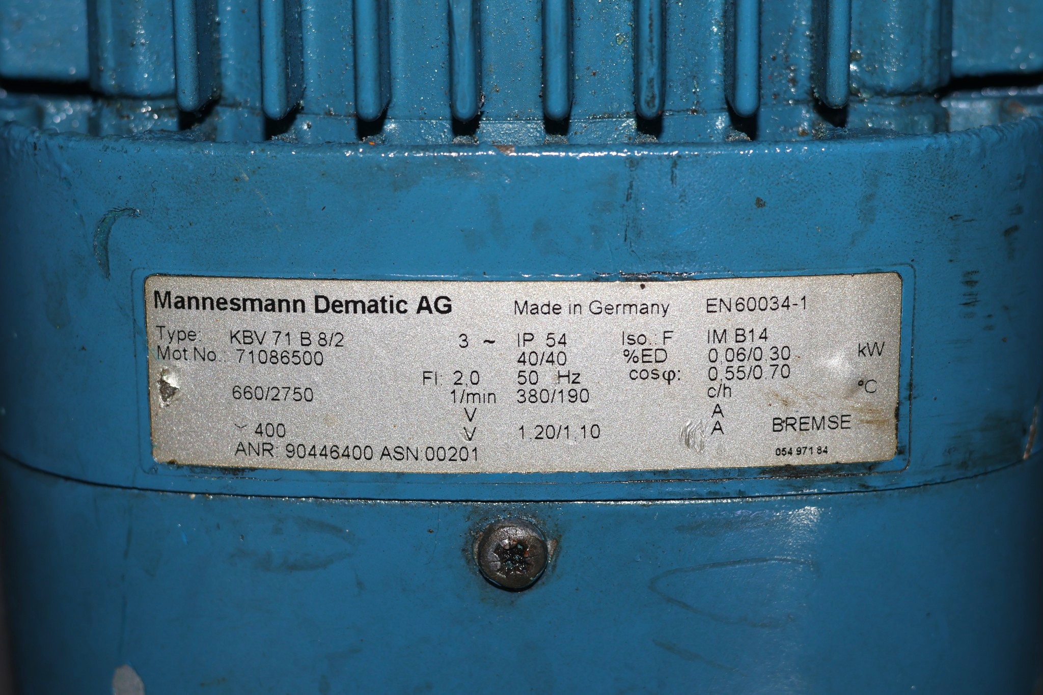 DEMAG KBV 71 B 8/2 GEAR MOTOR - Image 3