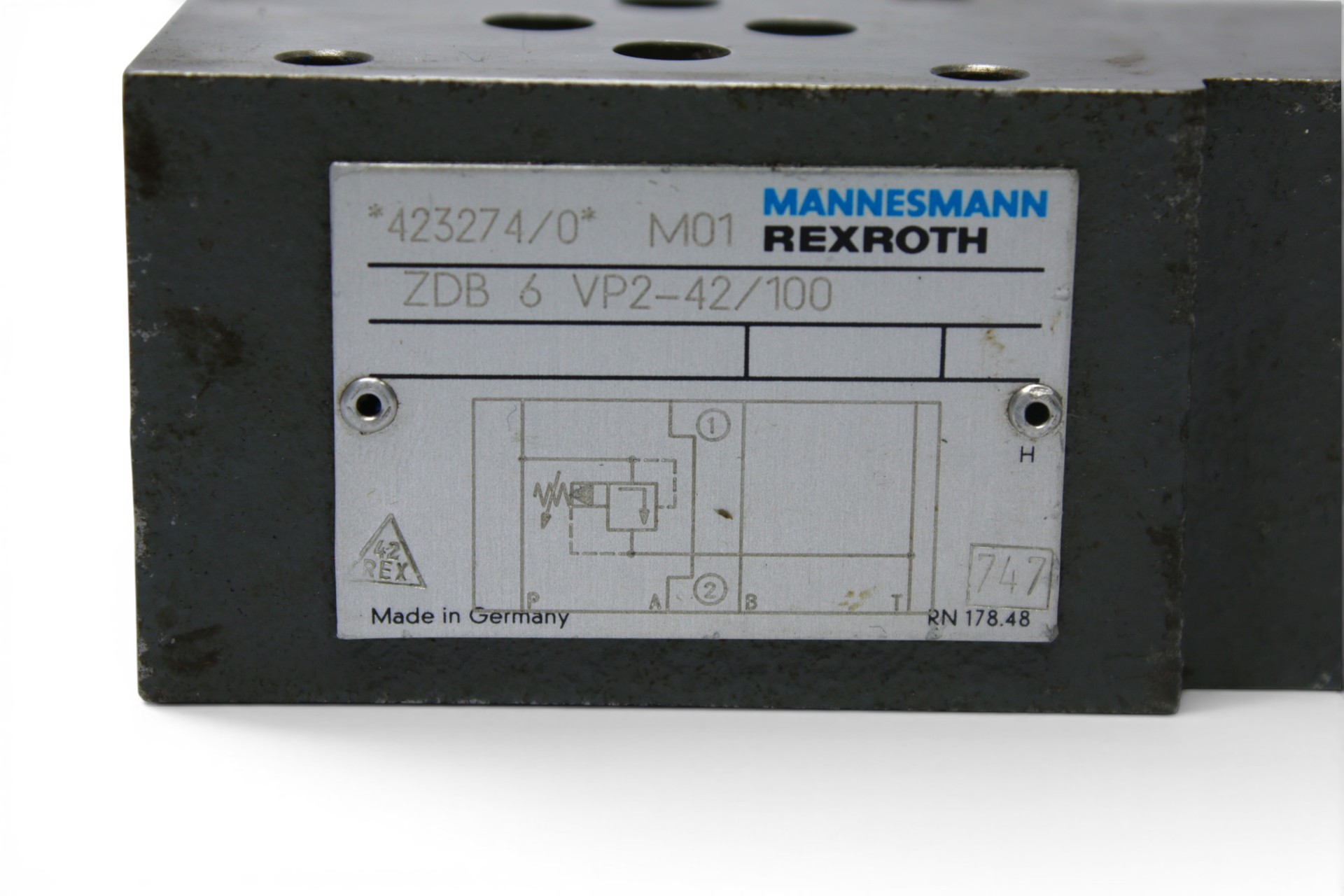 REXROTH ZDB6VP2-42/100 PRESSURE RELIEF VALVE R900423274 - Image 2
