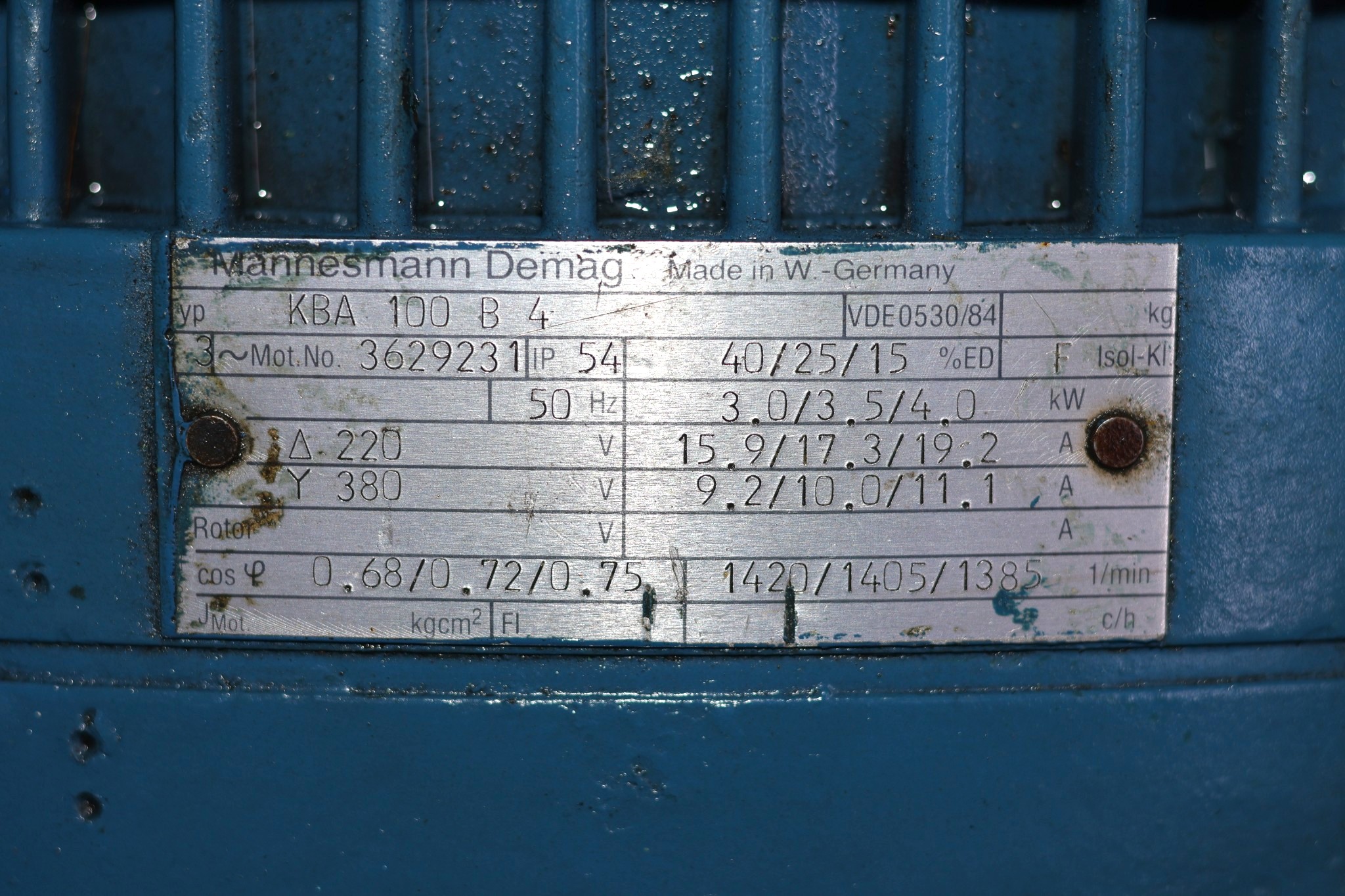 DEMAG KBA 100 B 4 CYLINDRICAL-ROTOR MOTOR - Image 2