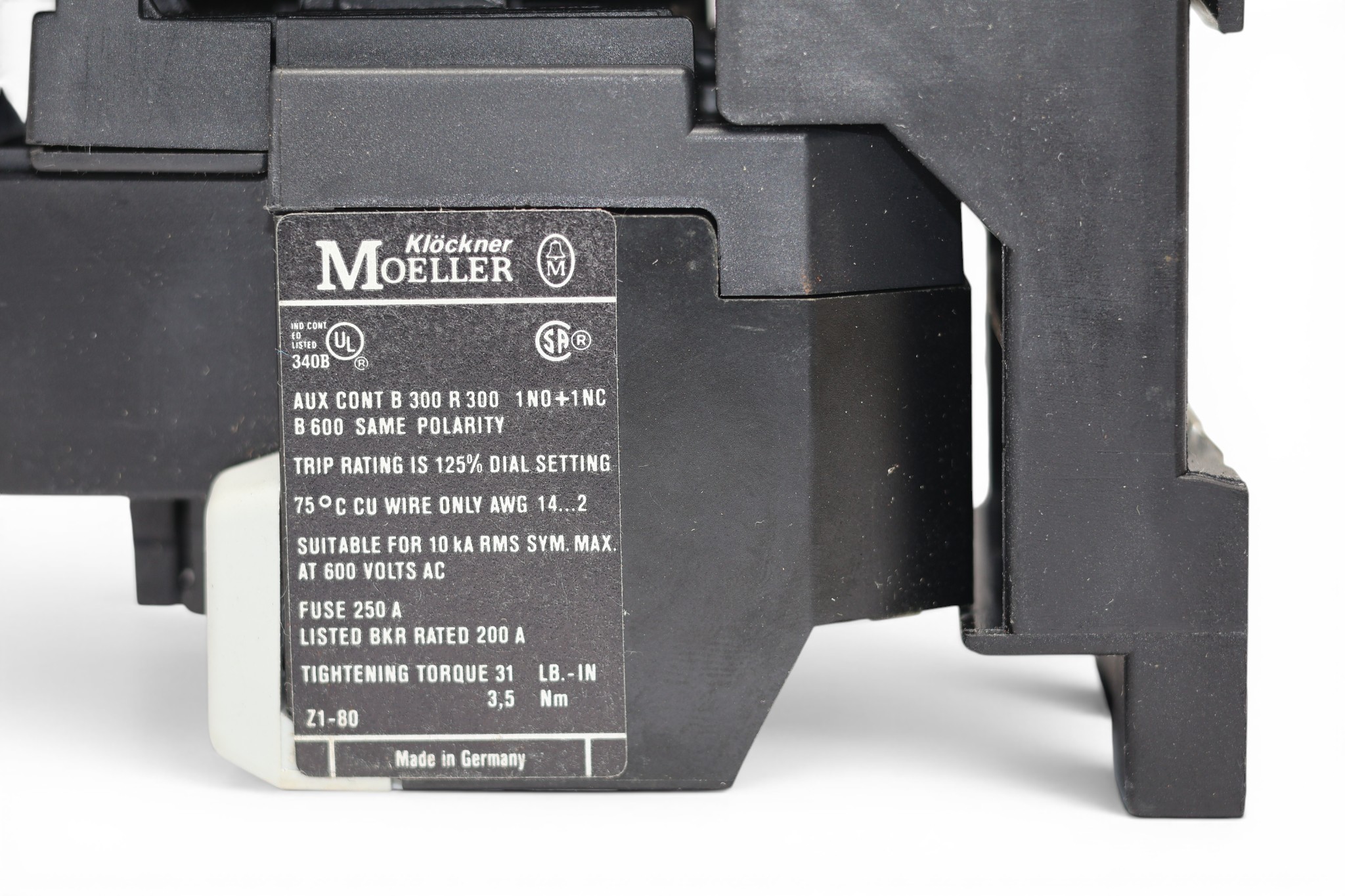 MOELLER Z1-80 THERMAL OVERLOAD RELAY - Image 4