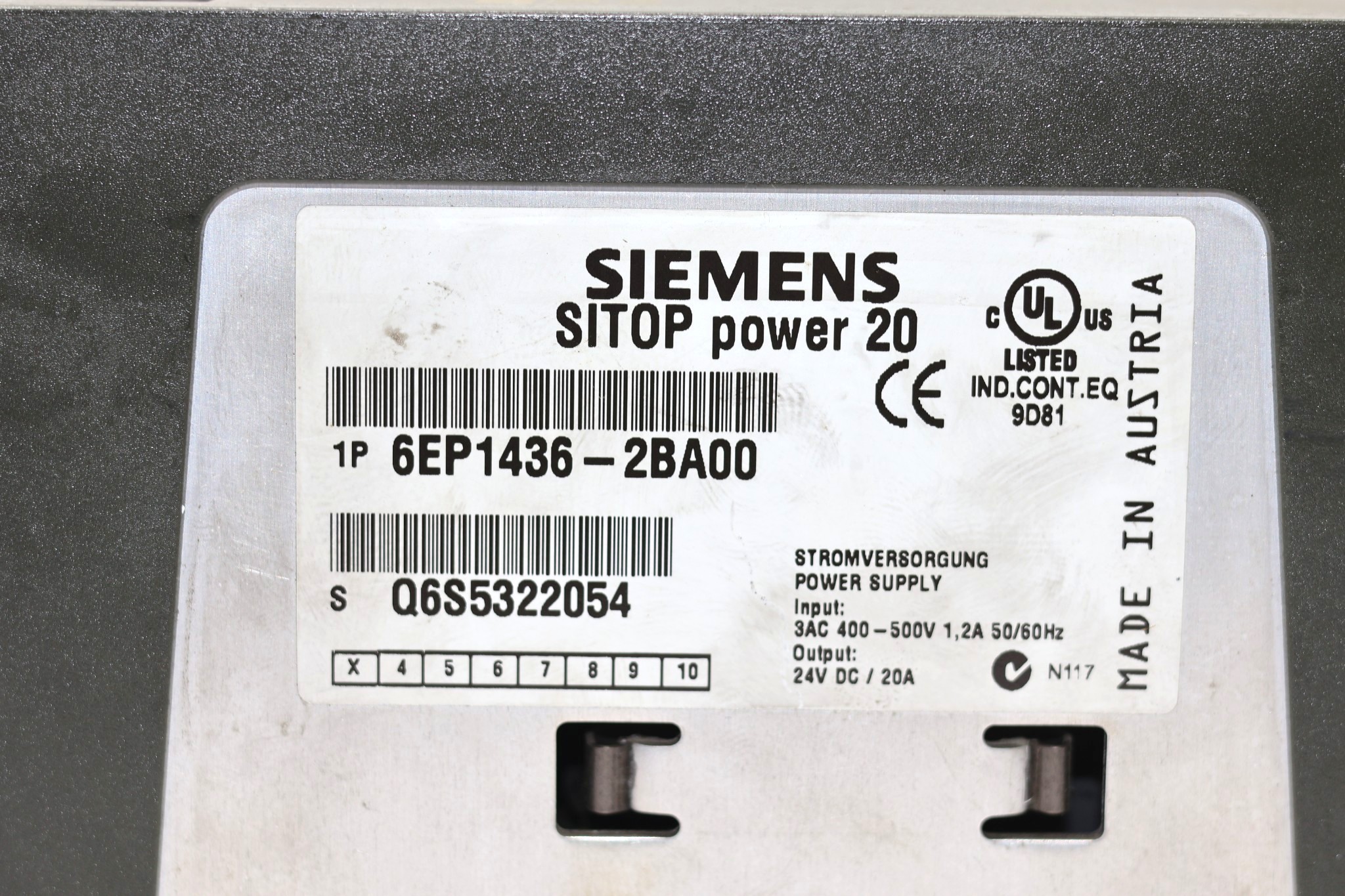 SIEMENS 6EP1436-2BA00 POWER SUPPLY (20A) - Image 2