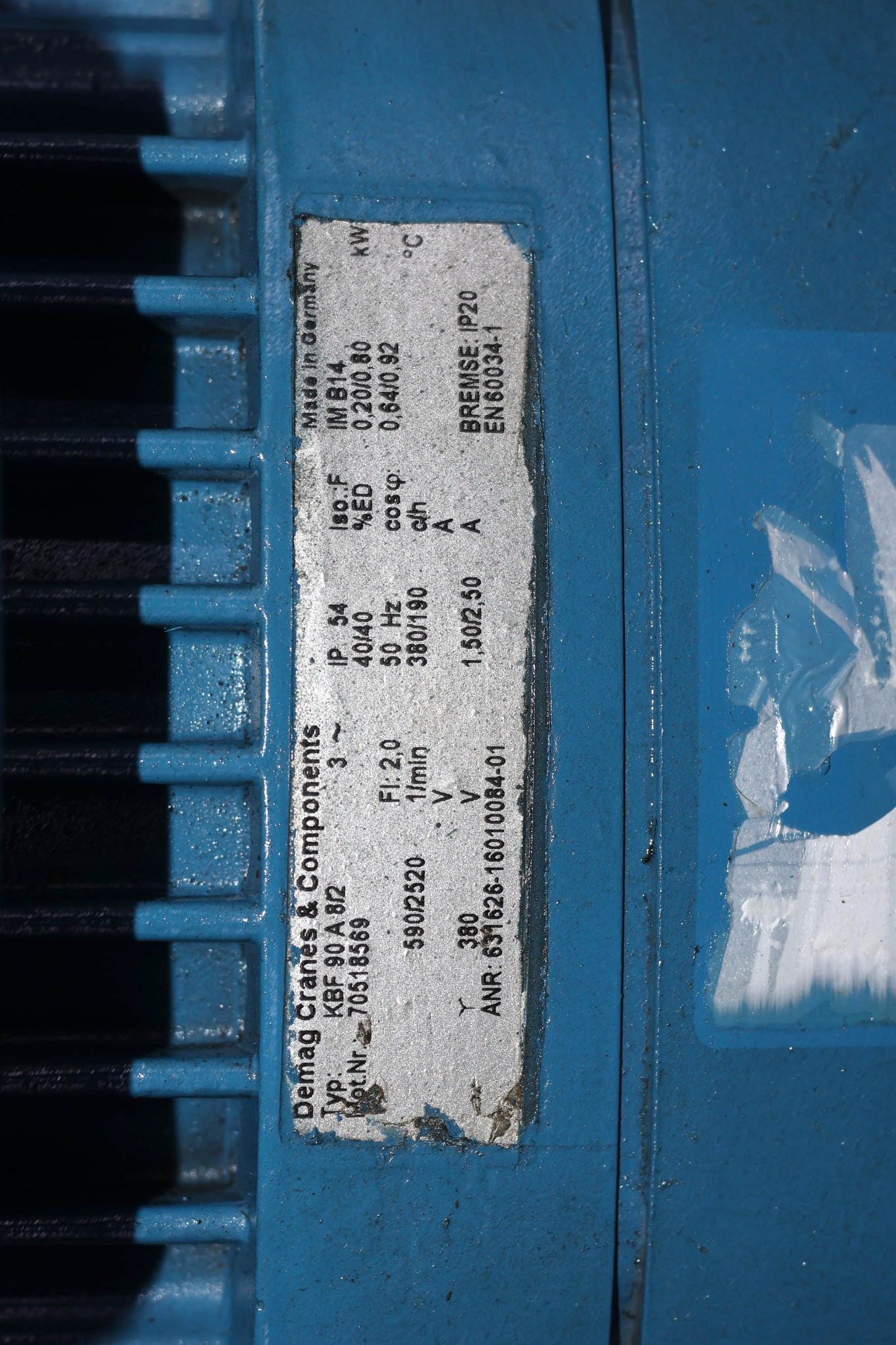 DEMAG KBF 90 A 8/2 CONICAL-ROTOR BRAKE MOTOR - Image 2