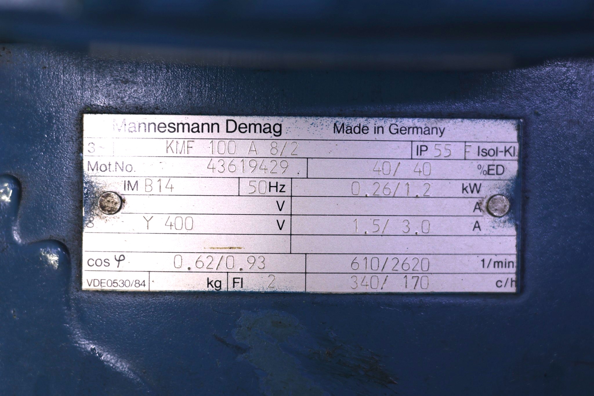 DEMAG KMF 100 A 8/2 MOTOR - Image 2