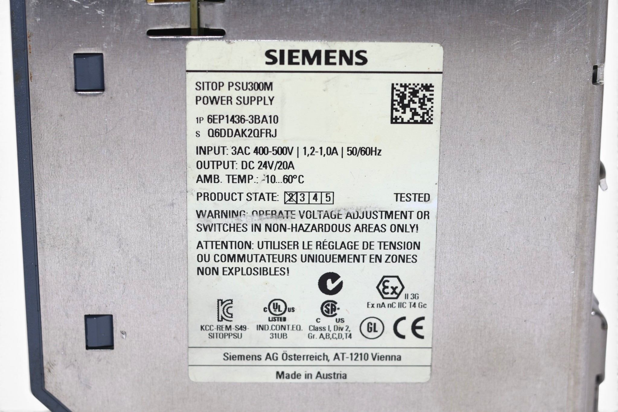 SIEMENS 6EP1436-3BA10 POWER SUPPLY (20A) - Image 2
