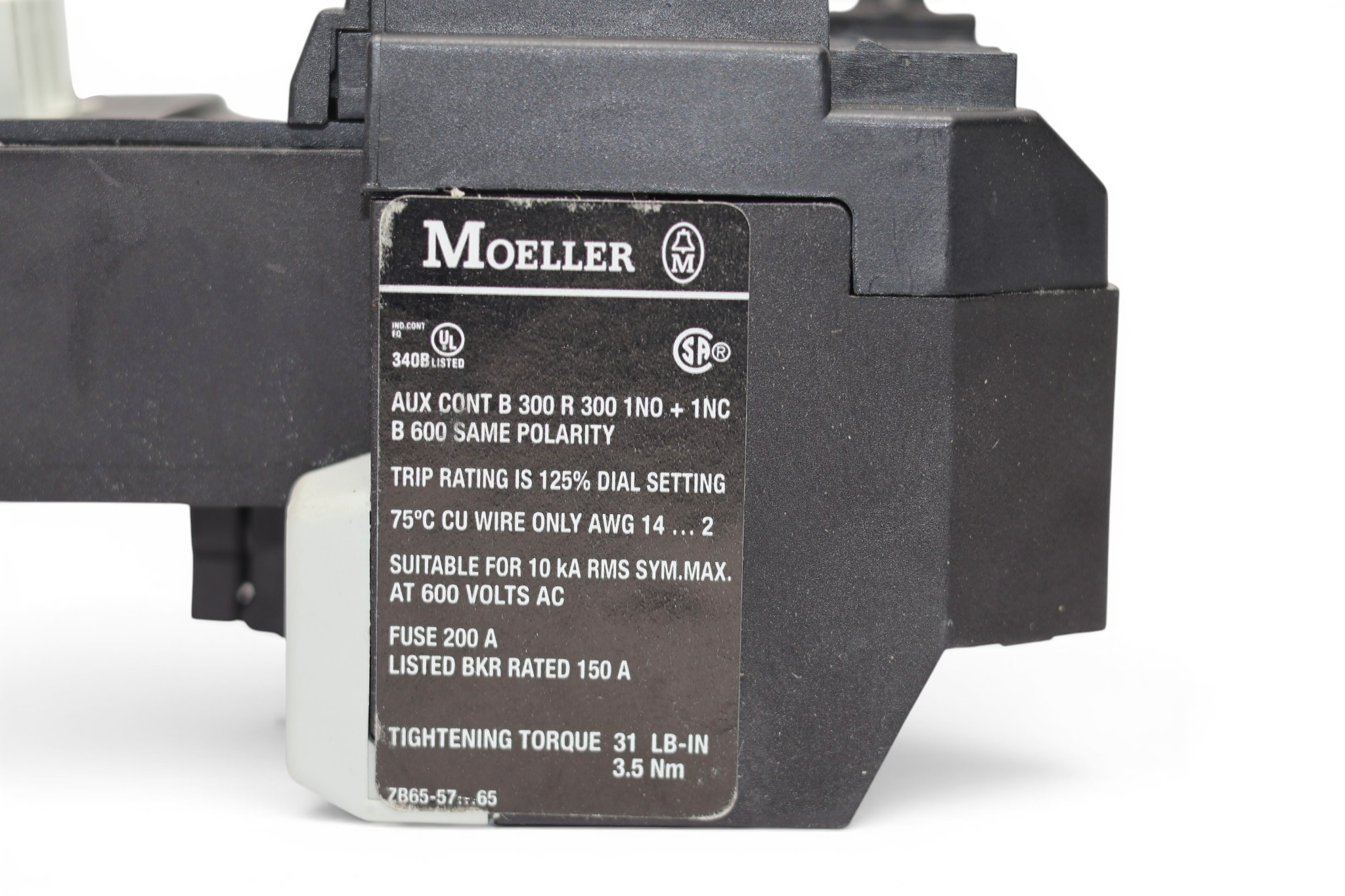 MOELLER ZB65-57 OVERLOAD RELAY 278459 - Image 4