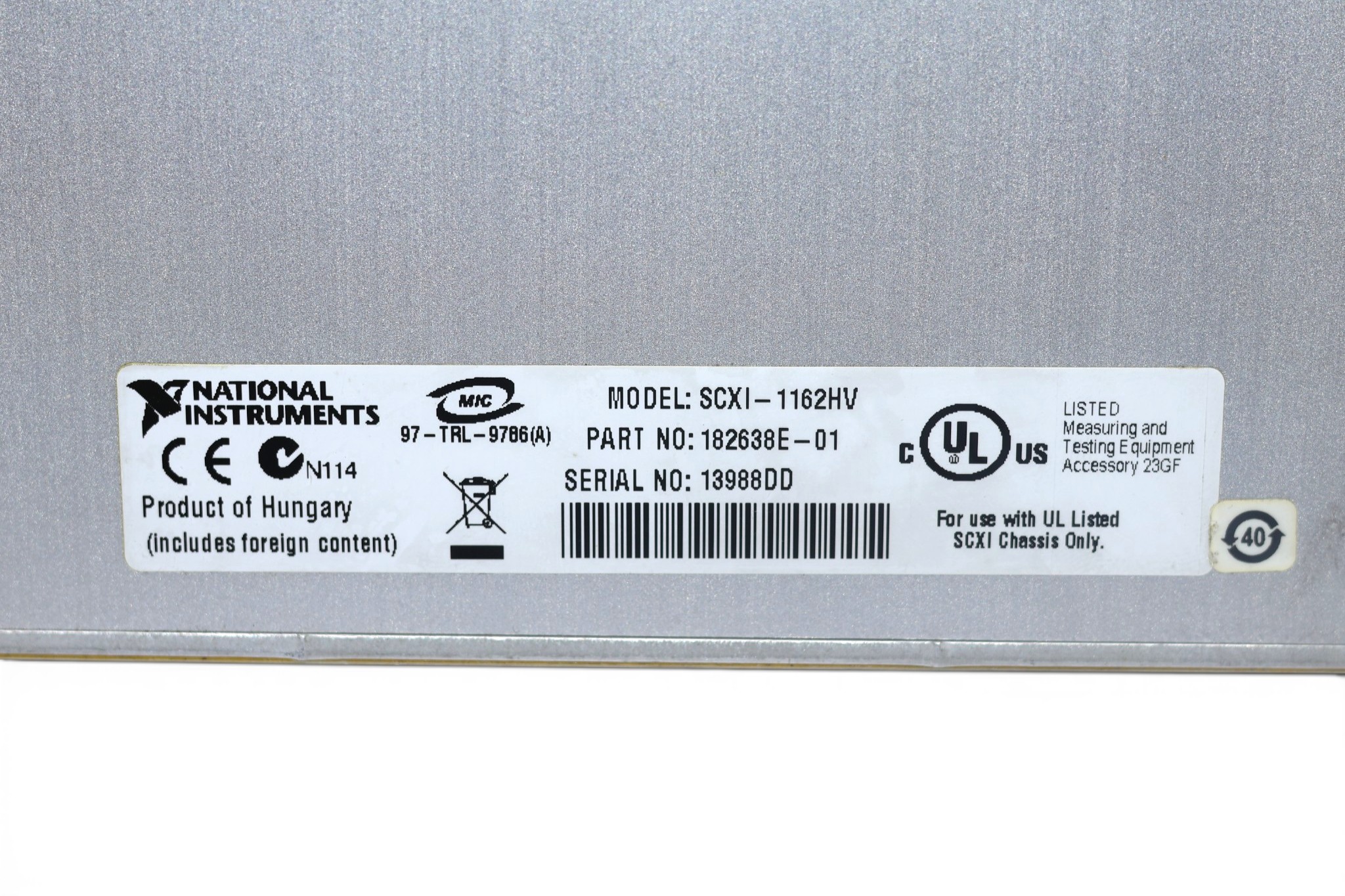 NATIONAL INSTRUMENTS SCXI-1162HV DIGITAL I/O MODULE - Image 2