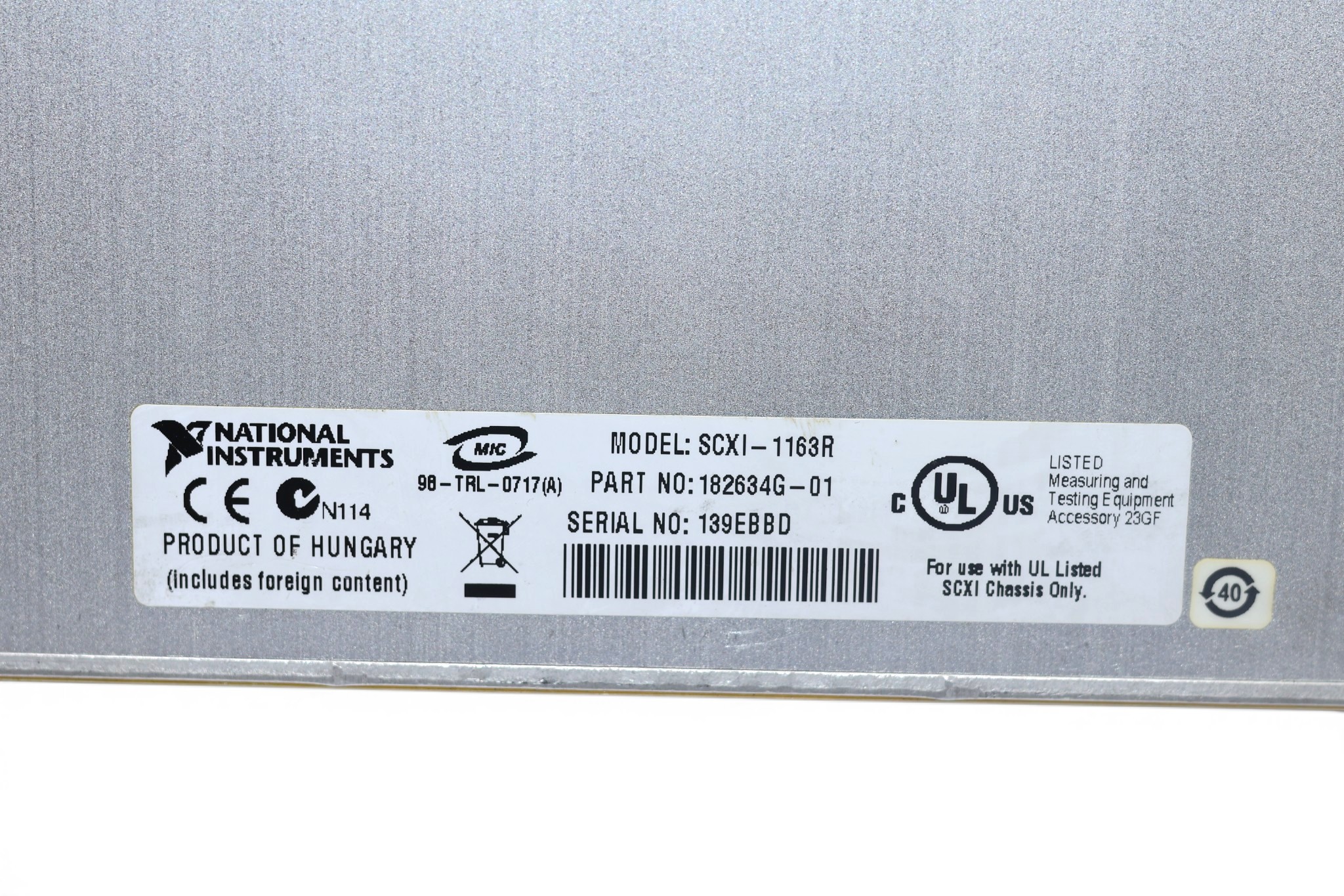 NATIONAL INSTRUMENTS SCXI-1163R RELAY SWITCH MODULE - Image 2