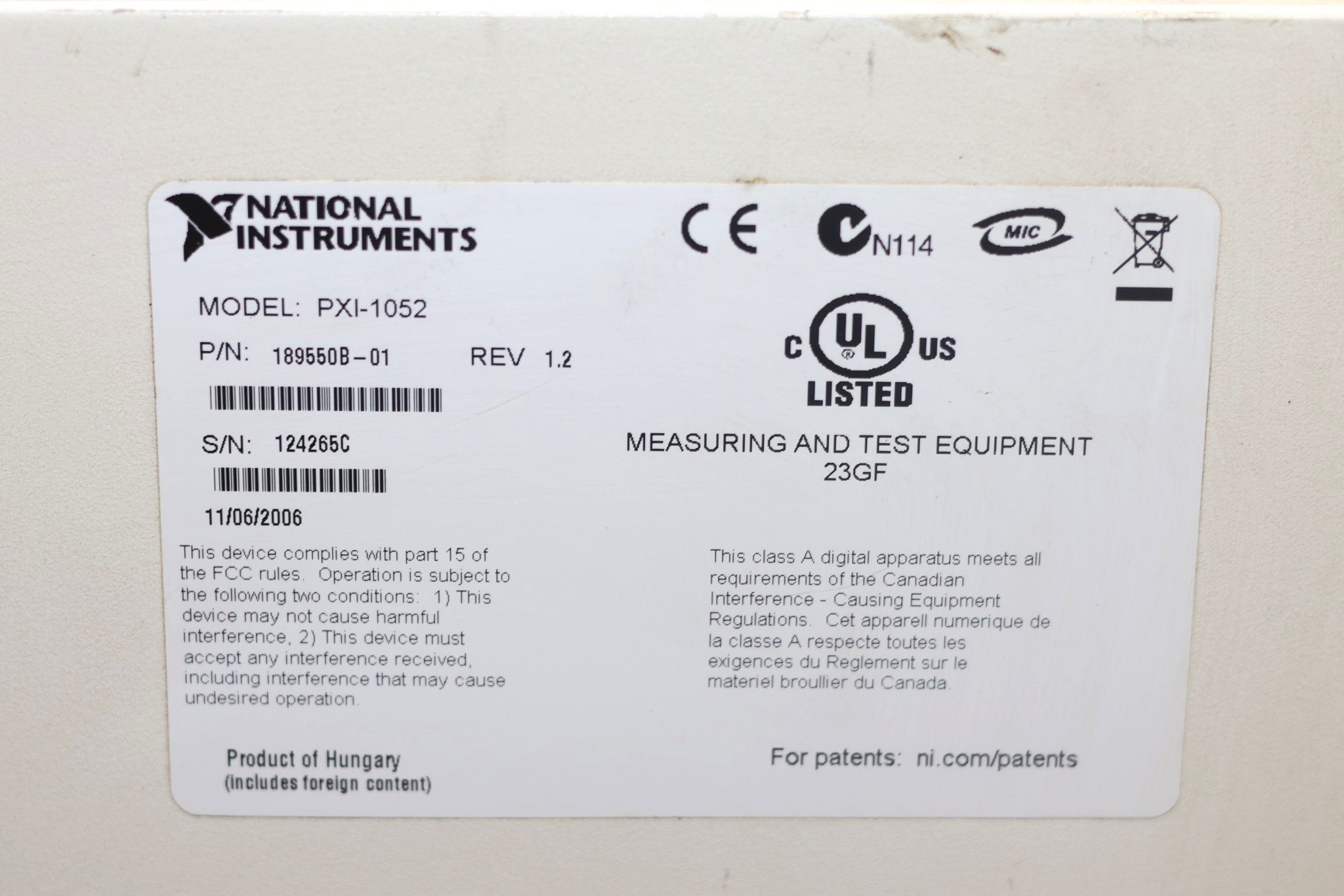 HYDAC PXI-1052 CHASSIS - Image 2