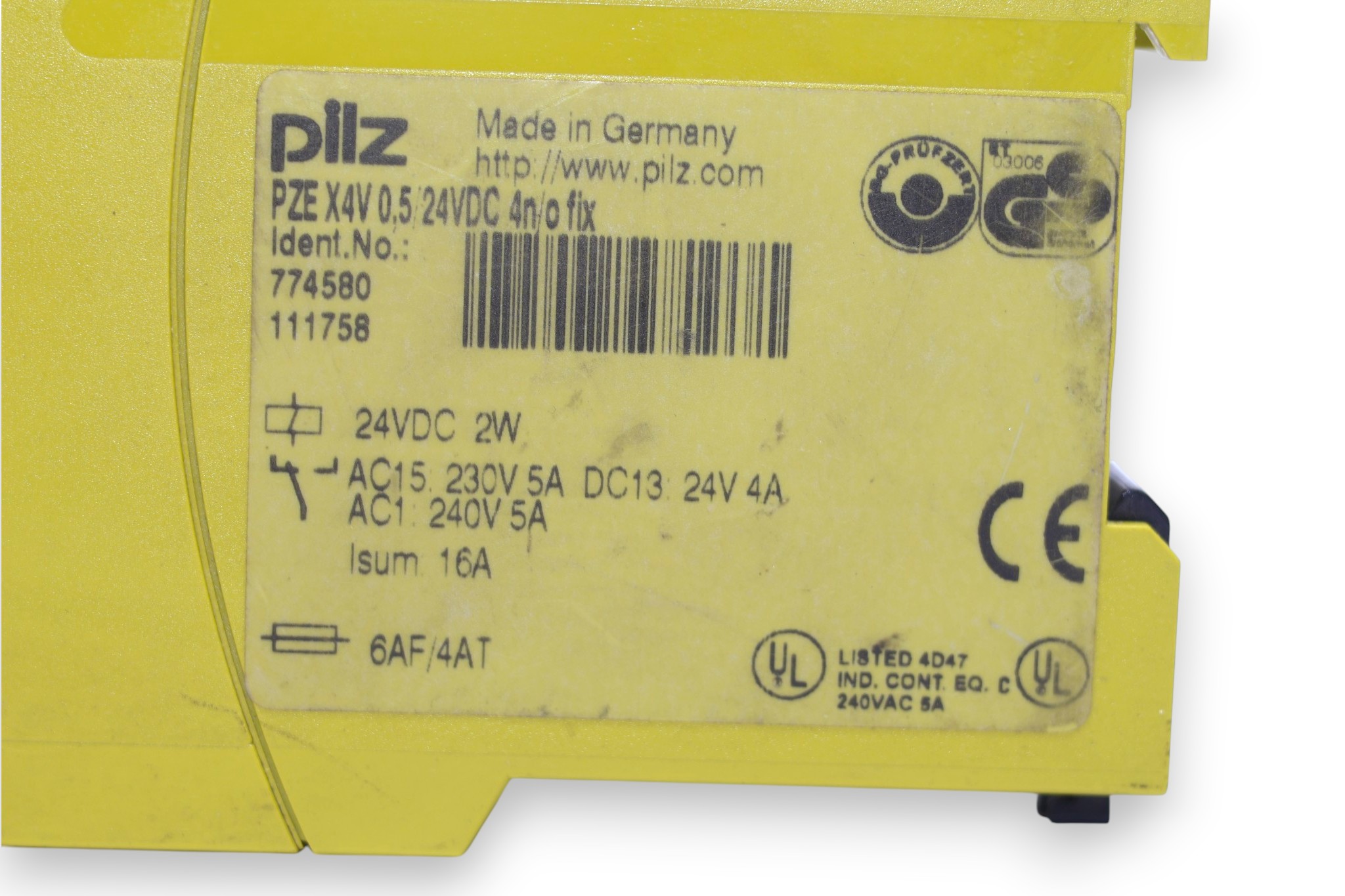 PILZ PZE X4V 0,5/24VDC 4n/o fix CONTACT EXPANSION 774580 - Image 2
