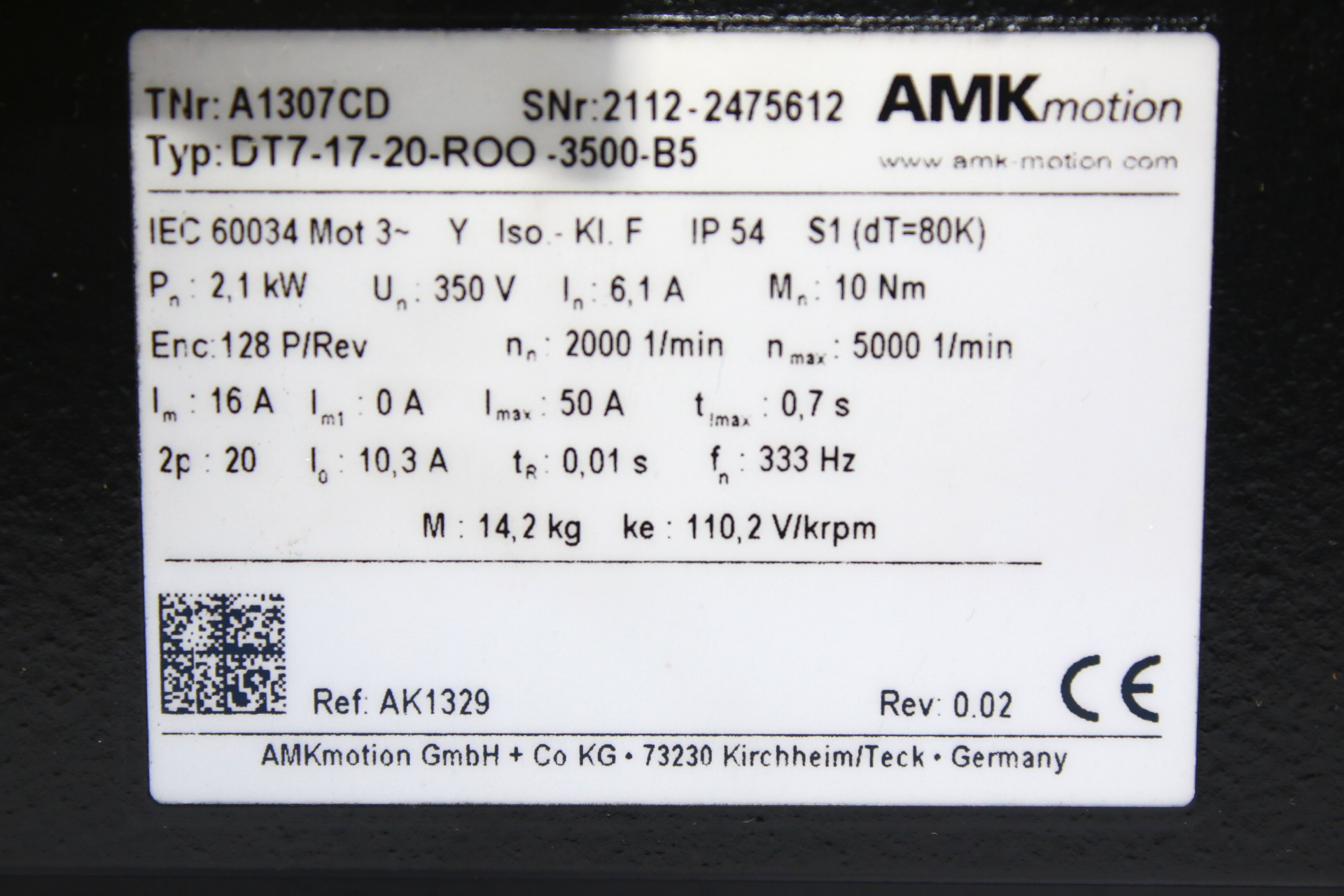 AMK DT7-17-20-ROO-3500-B5 SERVO MOTOR - Image 3