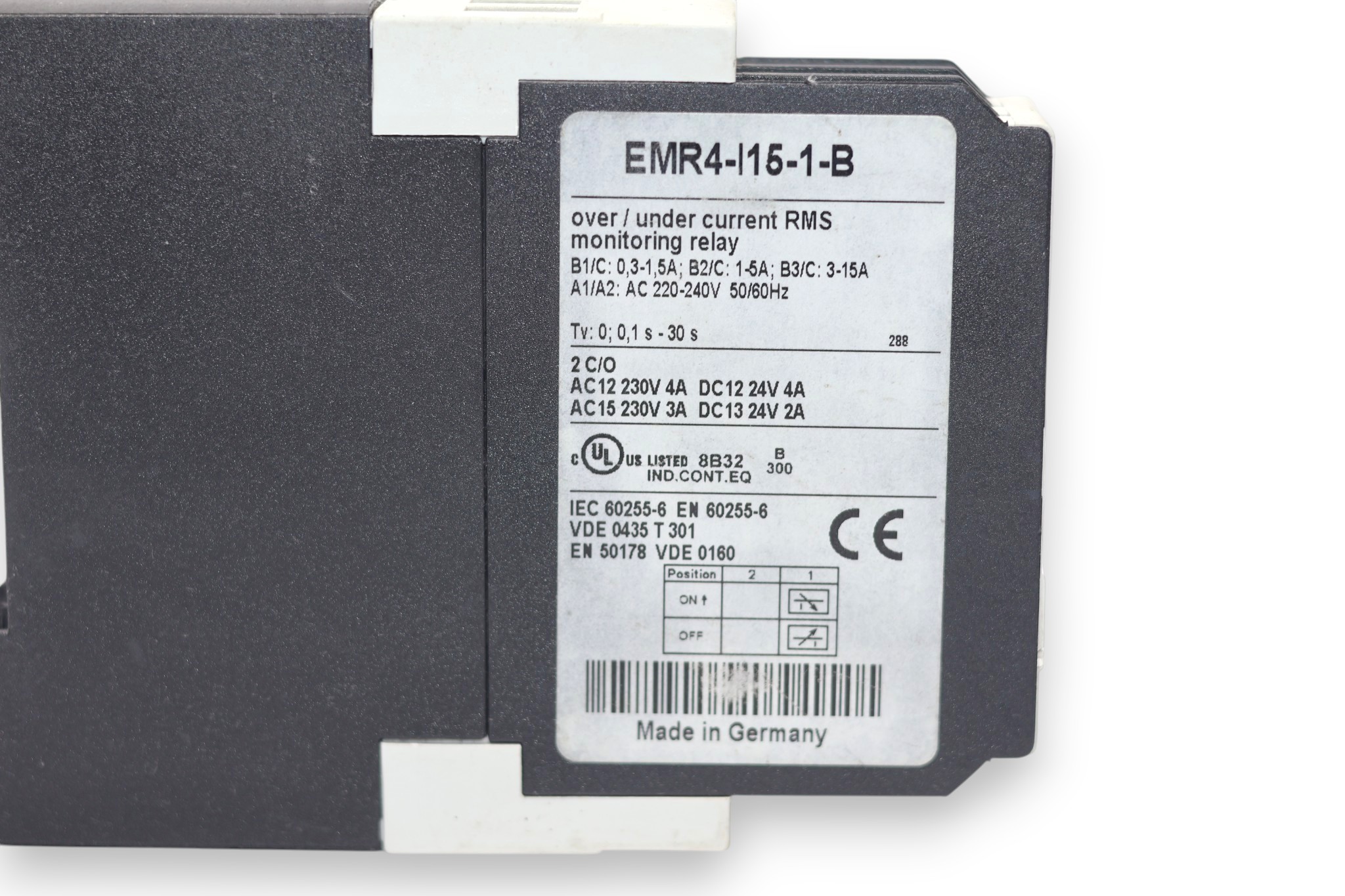 EATON EMR4-I15-1-B CURRENT MONITORING RELAY - Image 2