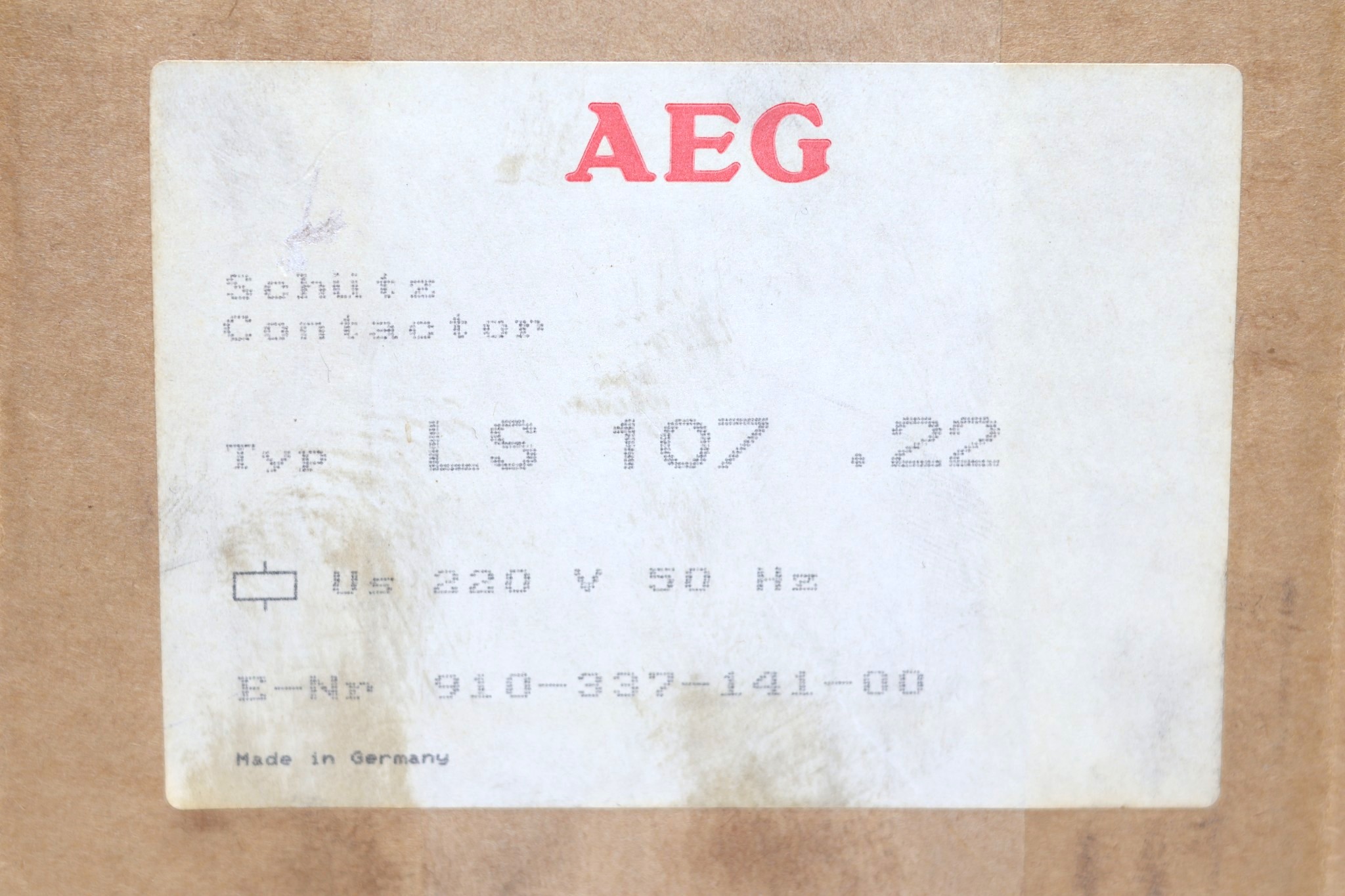 AEG LS107.22 CONTACTOR 910-337-141-00 (220 V) - Image 2
