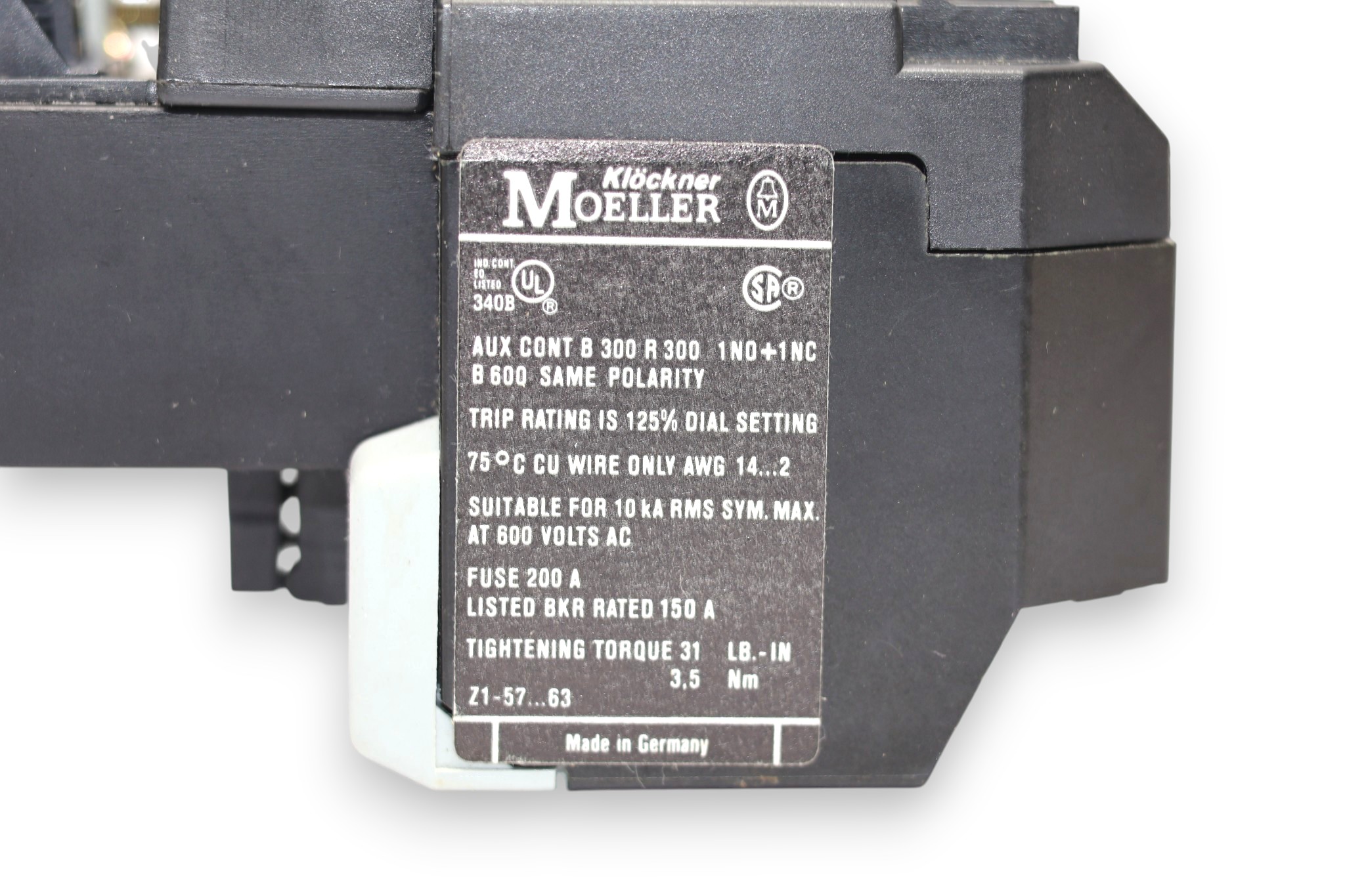 MOELLER Z1-63 OVERLOAD RELAY - Image 4
