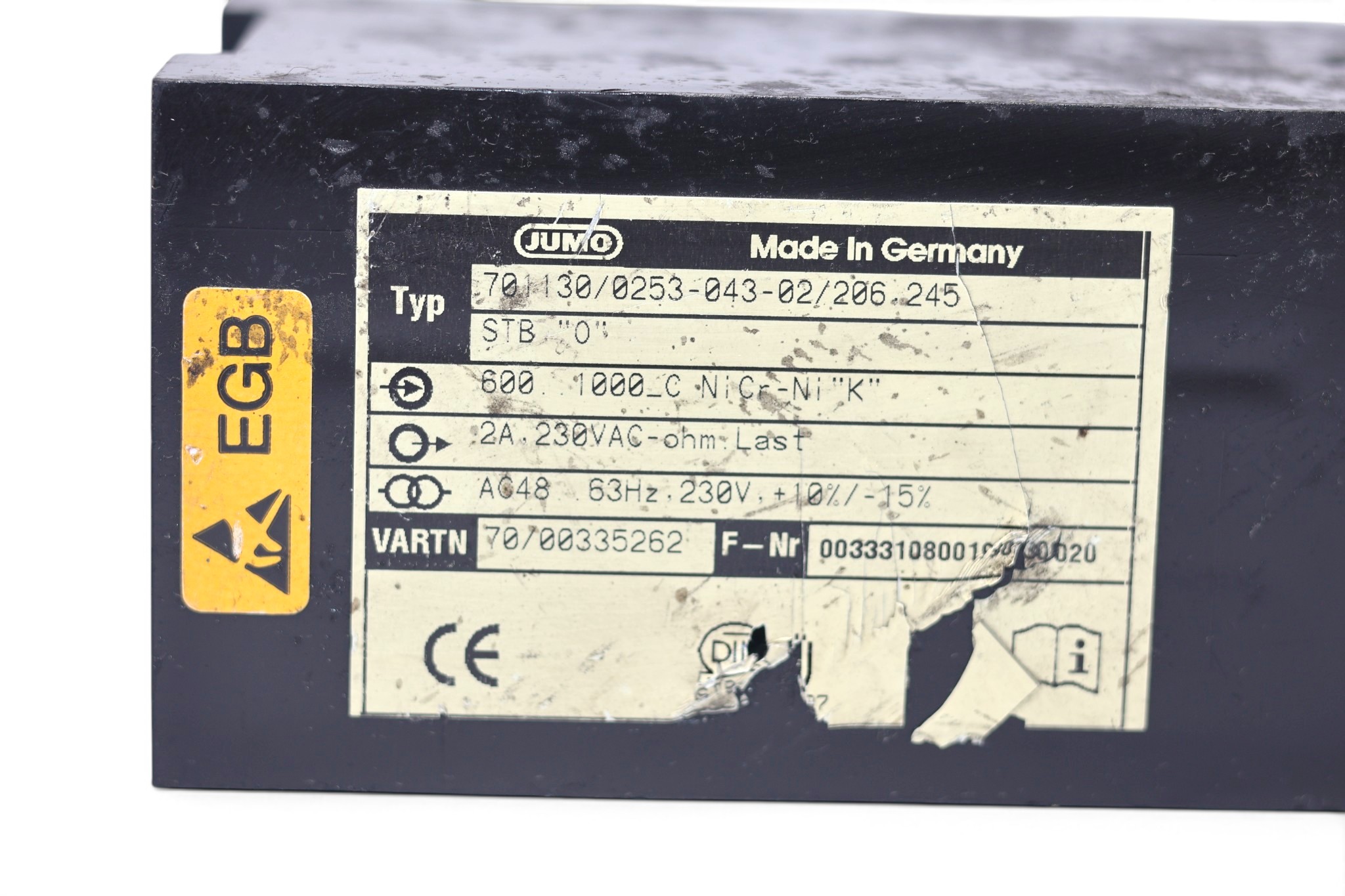 JUMO 701130/0253-043-02/206-245 TEMPERATURE CONTROLLER - Image 2