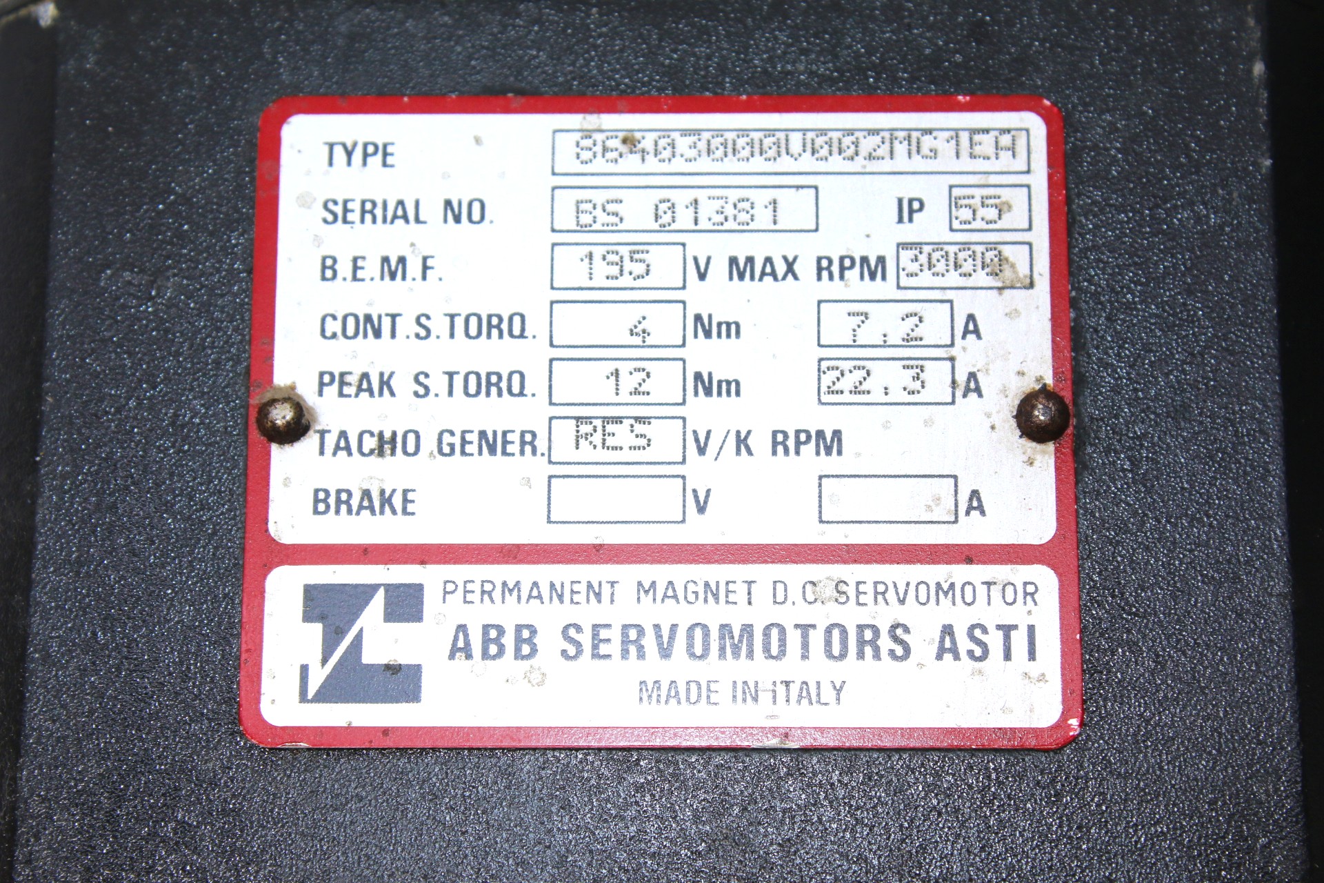 ABB 86403000V002MG1EA SYNCHRONOUS SERVO MOTOR - Image 2