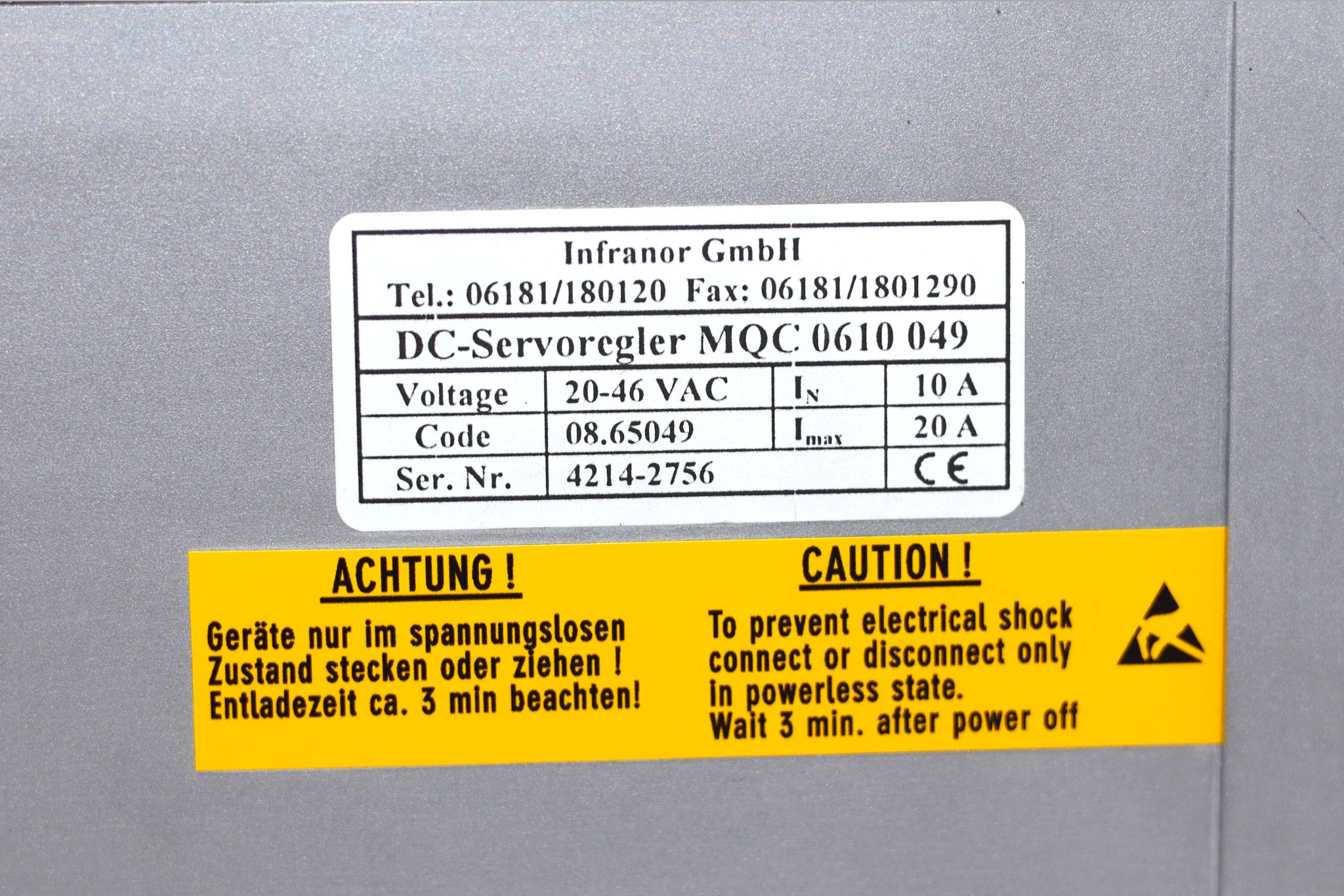INFRANOR MQC 0610 049 SERVO CONTROLLER - Image 2