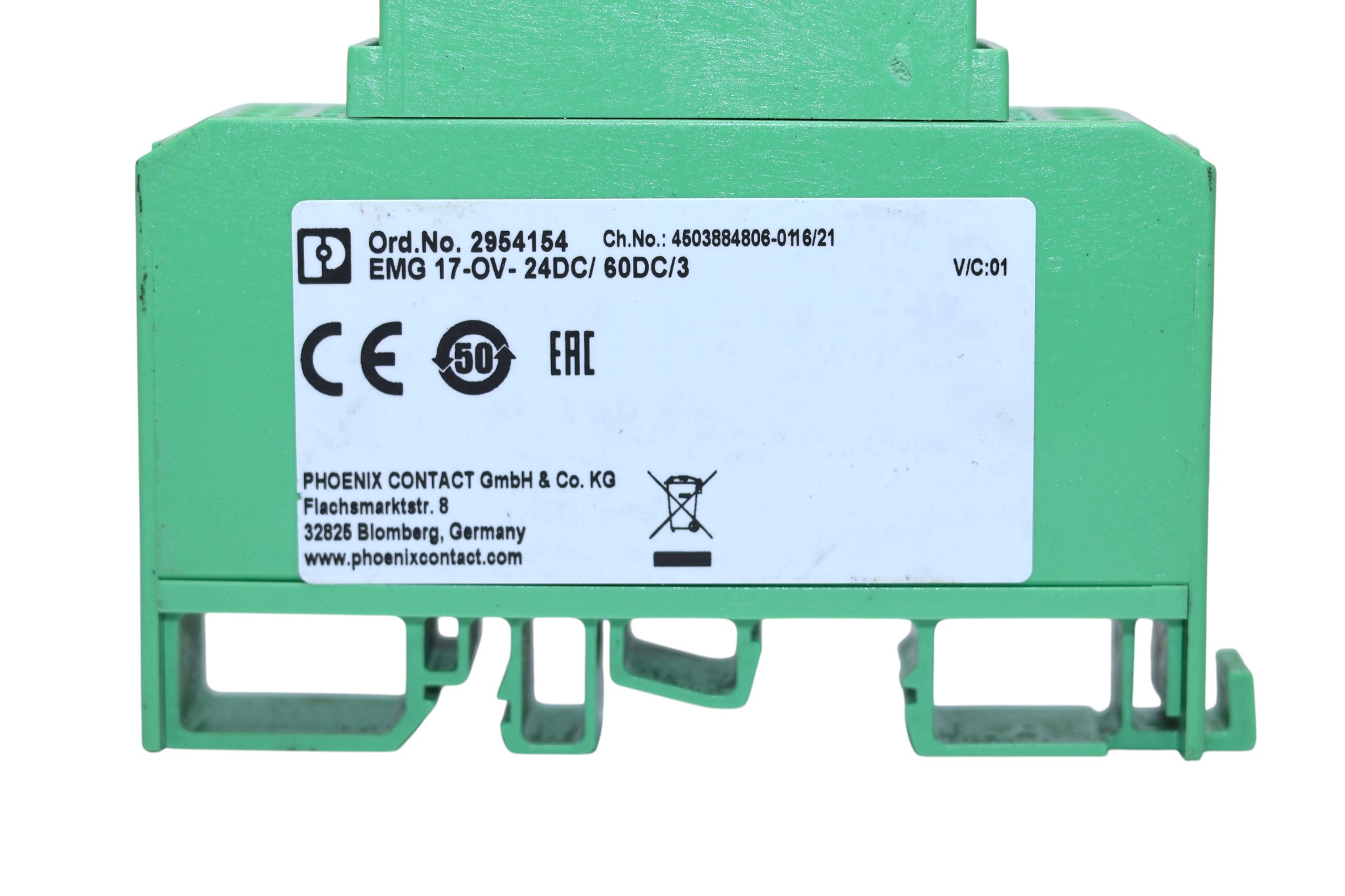 PHOENIX CONTACT EMG 17-OV- 24DC/ 60DC/3 SOLID-STATE RELAY 2954154 - Image 2