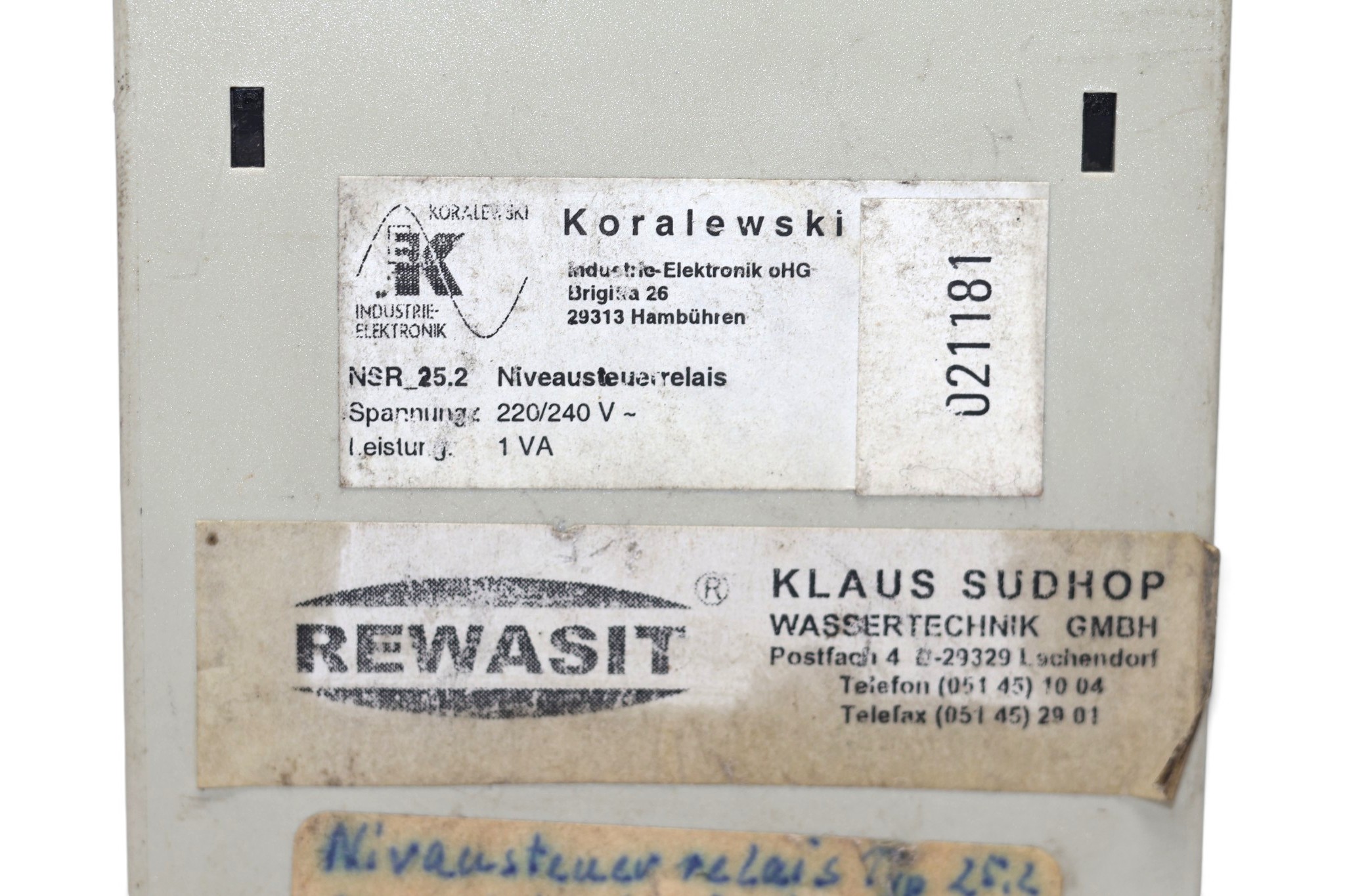 KORA NSR-25 LEVEL CONTROL RELAY - Image 2